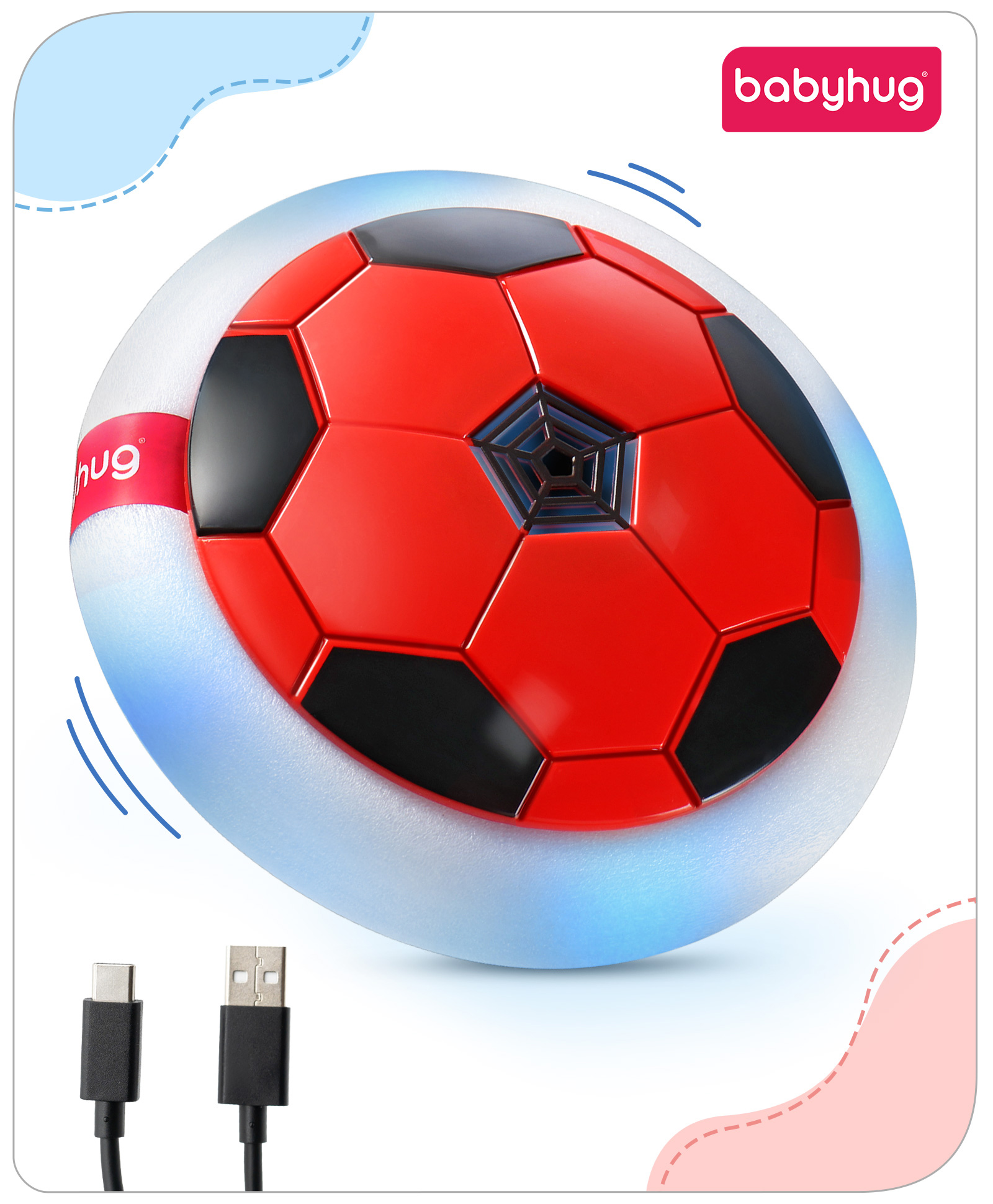 Babyhug Rechargeable Hover Ball - Red