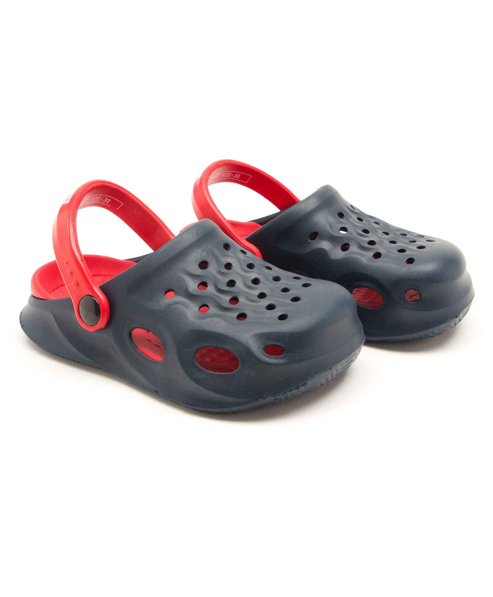 Beanz Perforated  Designed Clogs - Navy  Blue And Red-picture-34