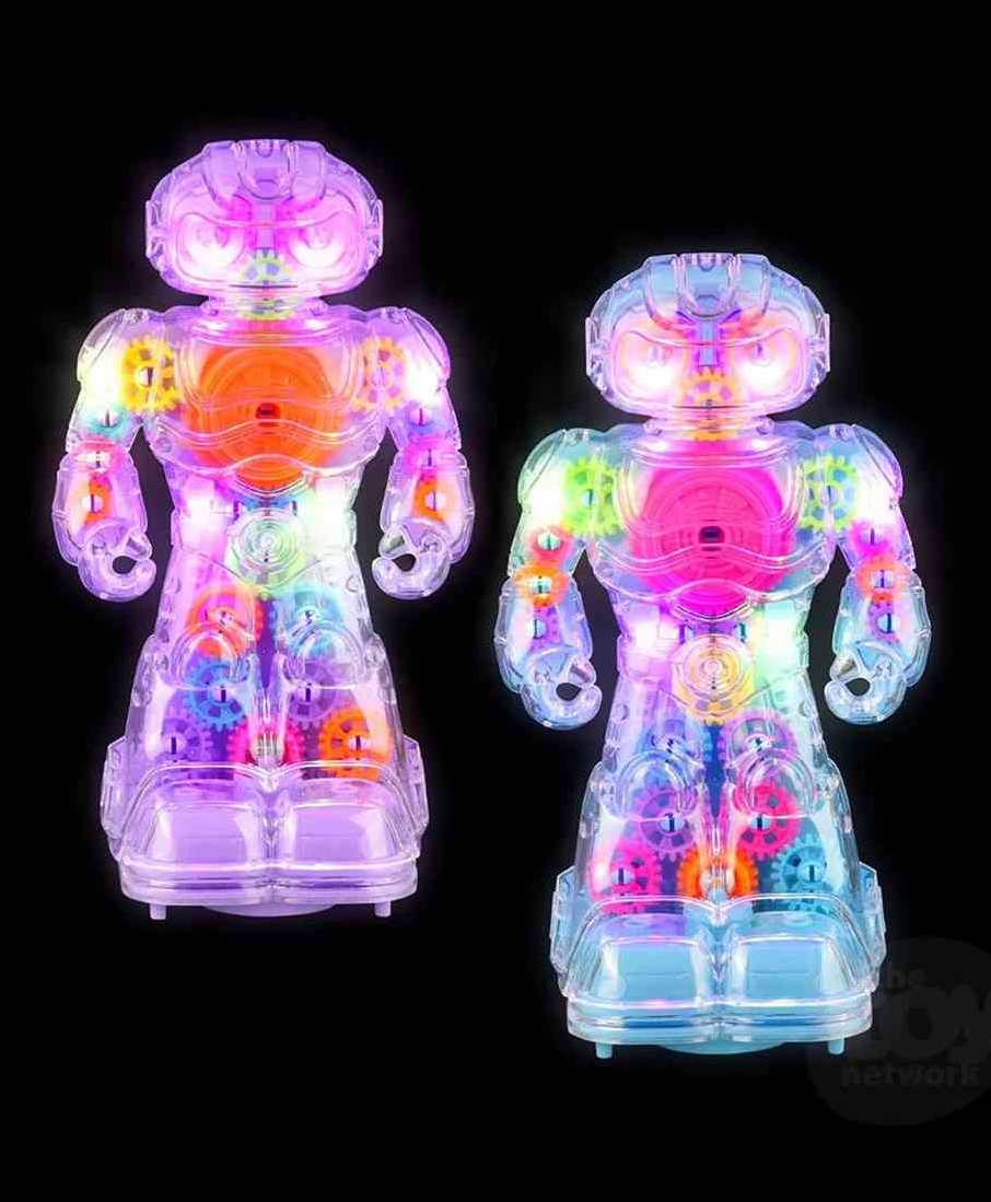 Yamama Transparent Gear Robot Toy with 3D Lights & Music for Kids  ( Color May Vary )-image-45