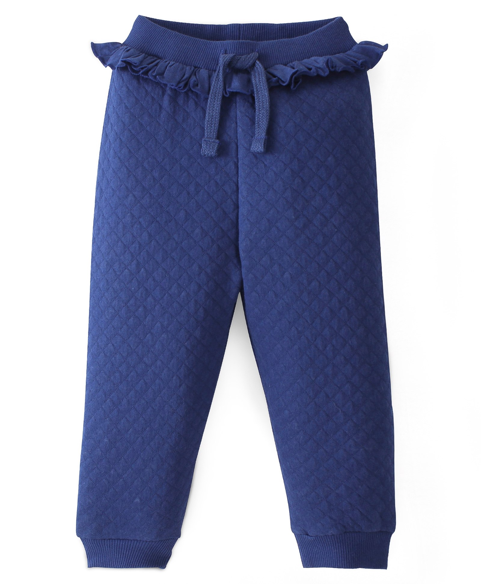 Babyhug Cotton Looper Knit Full Length Frill Design Lounge Pant - Navy Blue-image-21