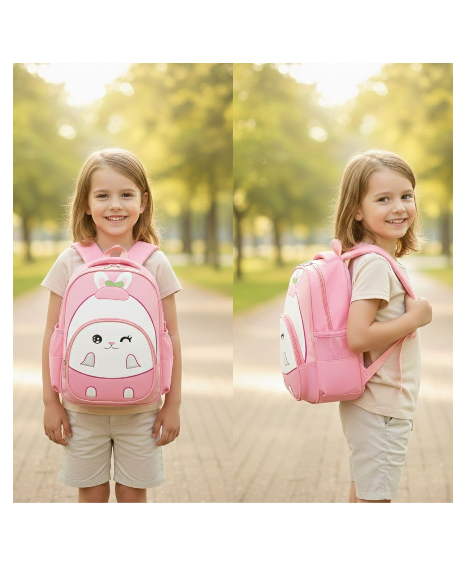 Bembika Kindergarten Cute Cartoon Kids School Bag Rabbit Pink - 11.8 Inches-picture-23