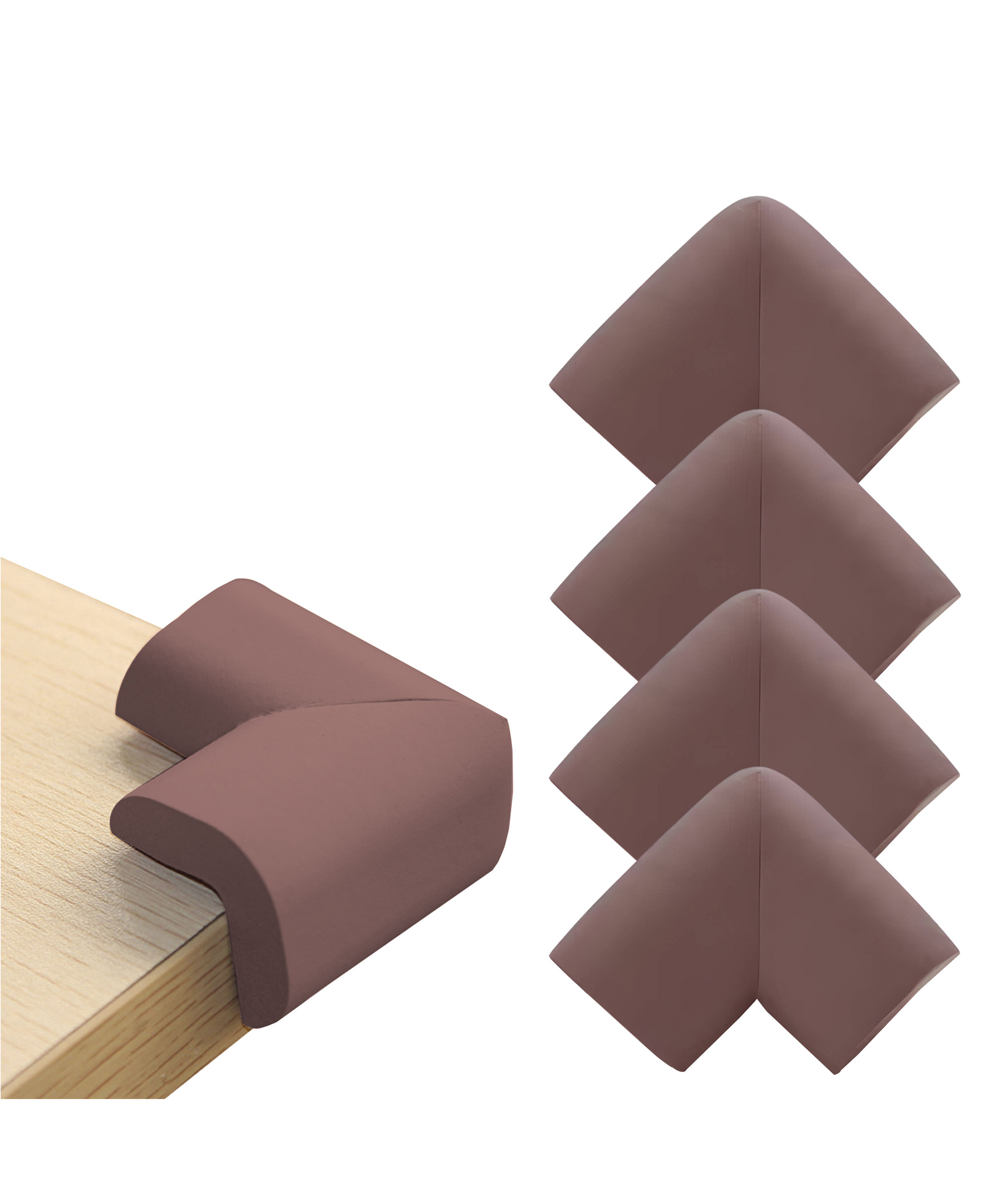 Bembika L-Shaped Baby Safety Corner Protector Pack Of 4 - Brown-picture-45