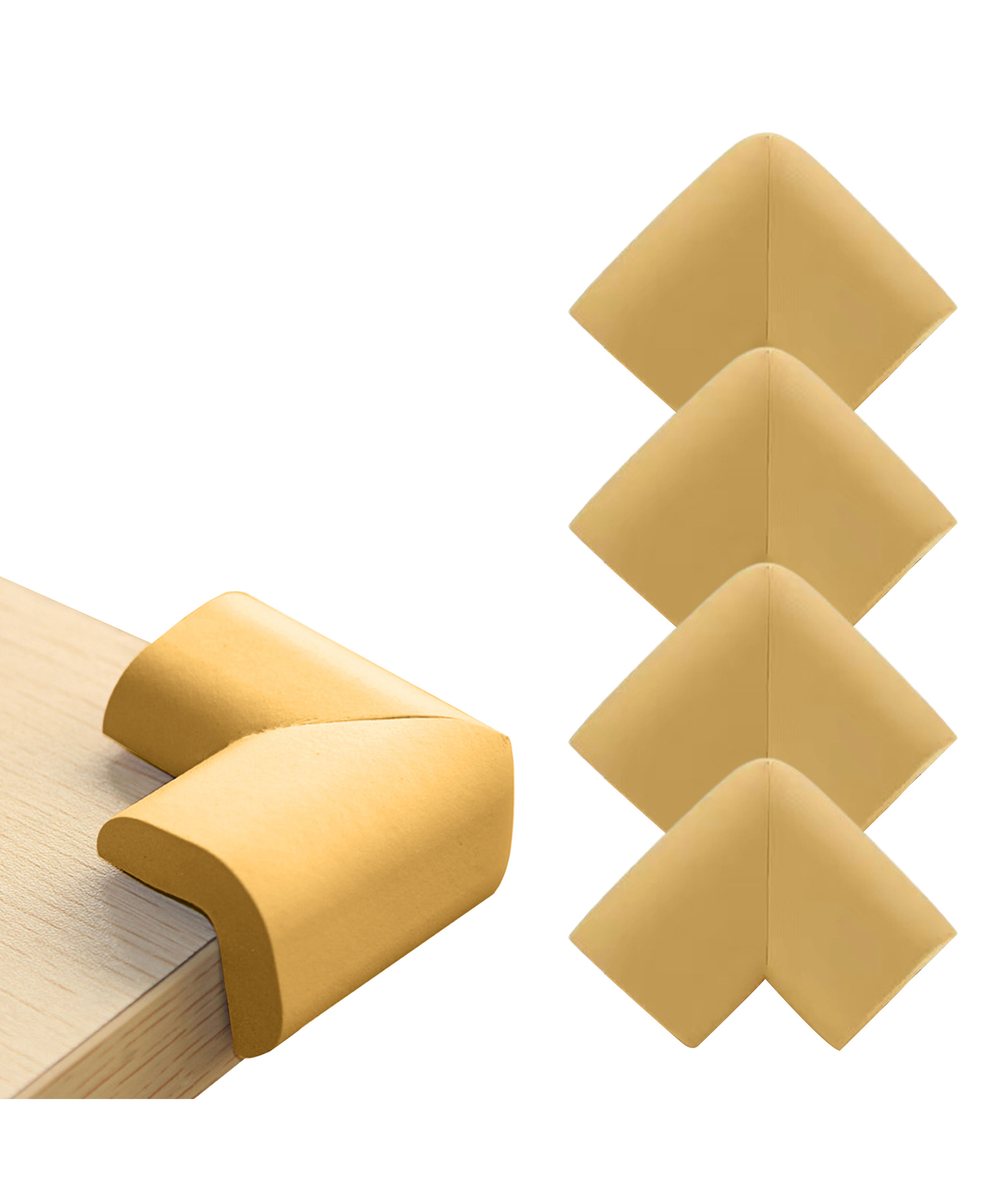 Bembika L-Shaped Baby Safety Corner Protector Pack Of 4 - Beige-image-34