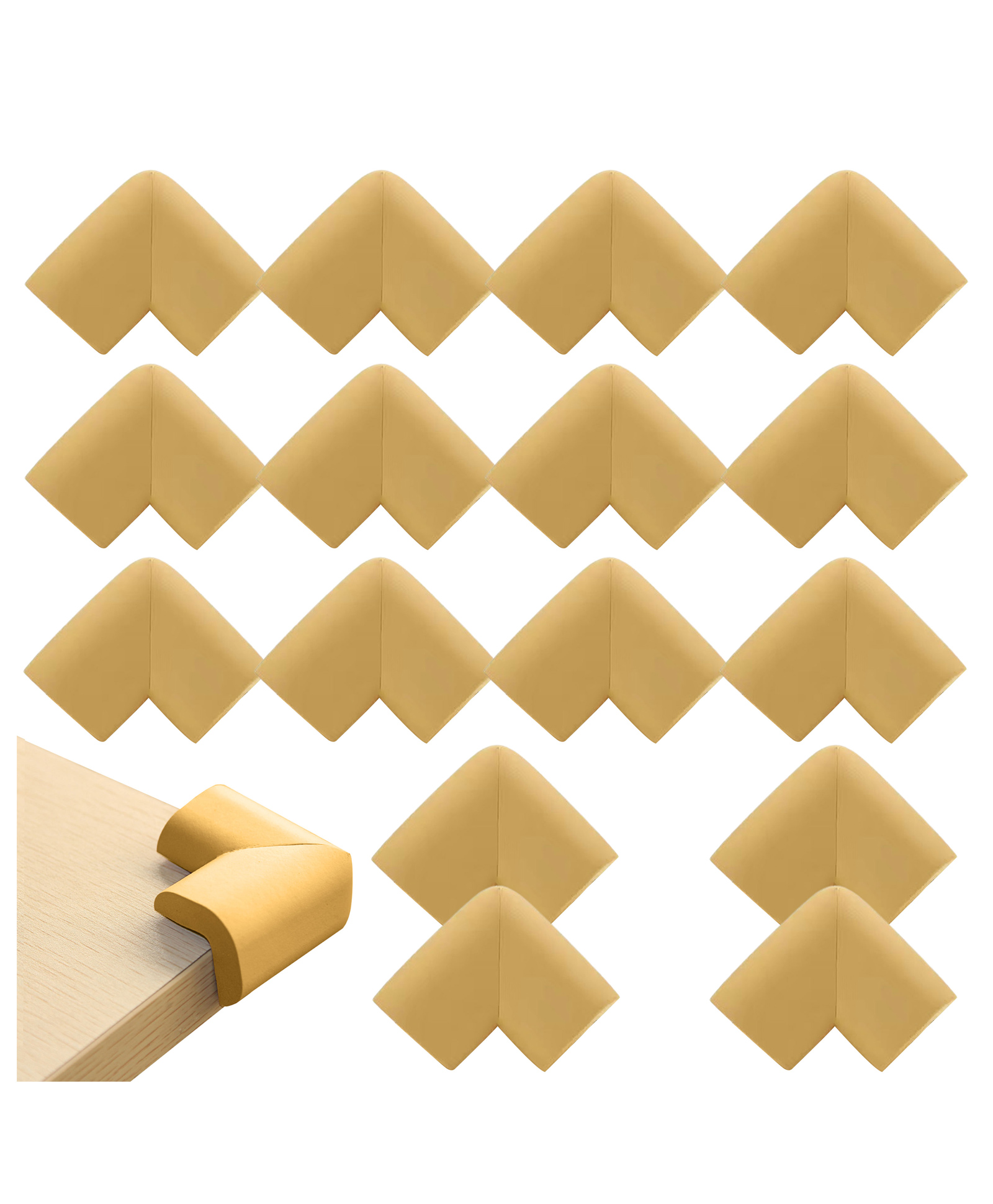 Bembika L Shaped Baby Safety Corner Protector Pack of 16 - Beige-image-37
