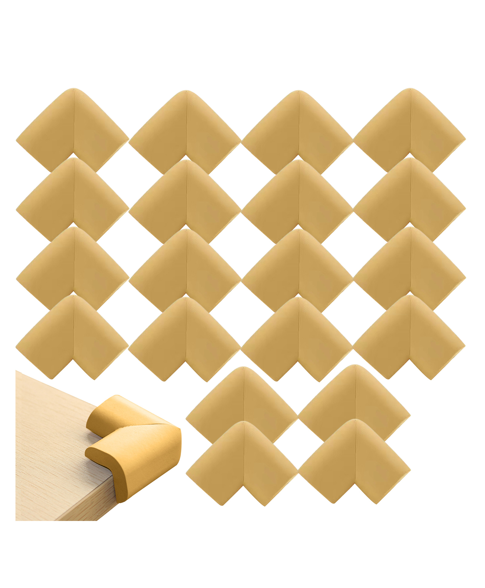 Bembika L Shaped Baby Safety Corner Protector Pack of 20 - Beige-image-38