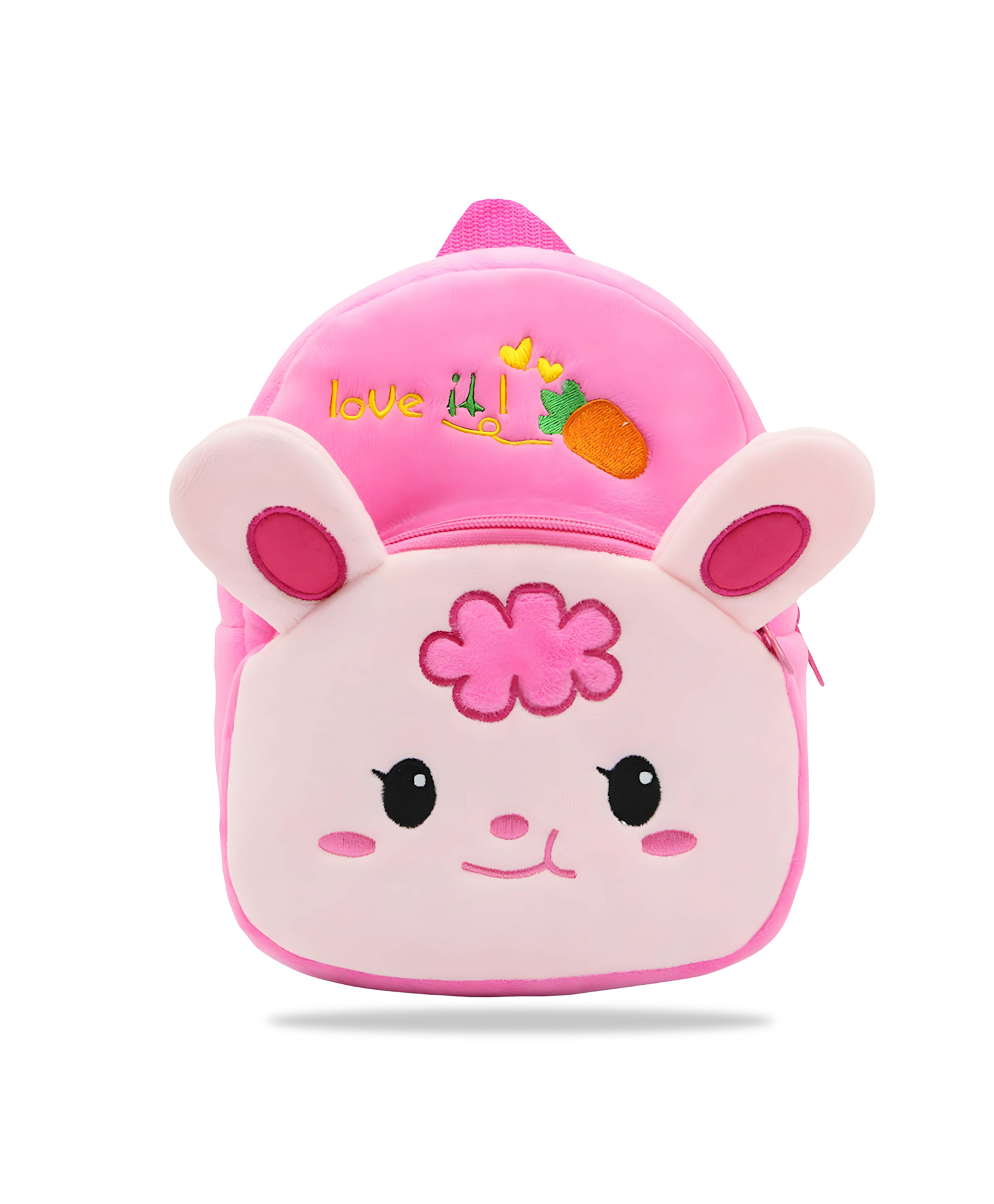 Bembika Kindergarten Cute Cartoon Kids Velvet Cute Bunny School Bag Pink - 11.8 Inches-image-2