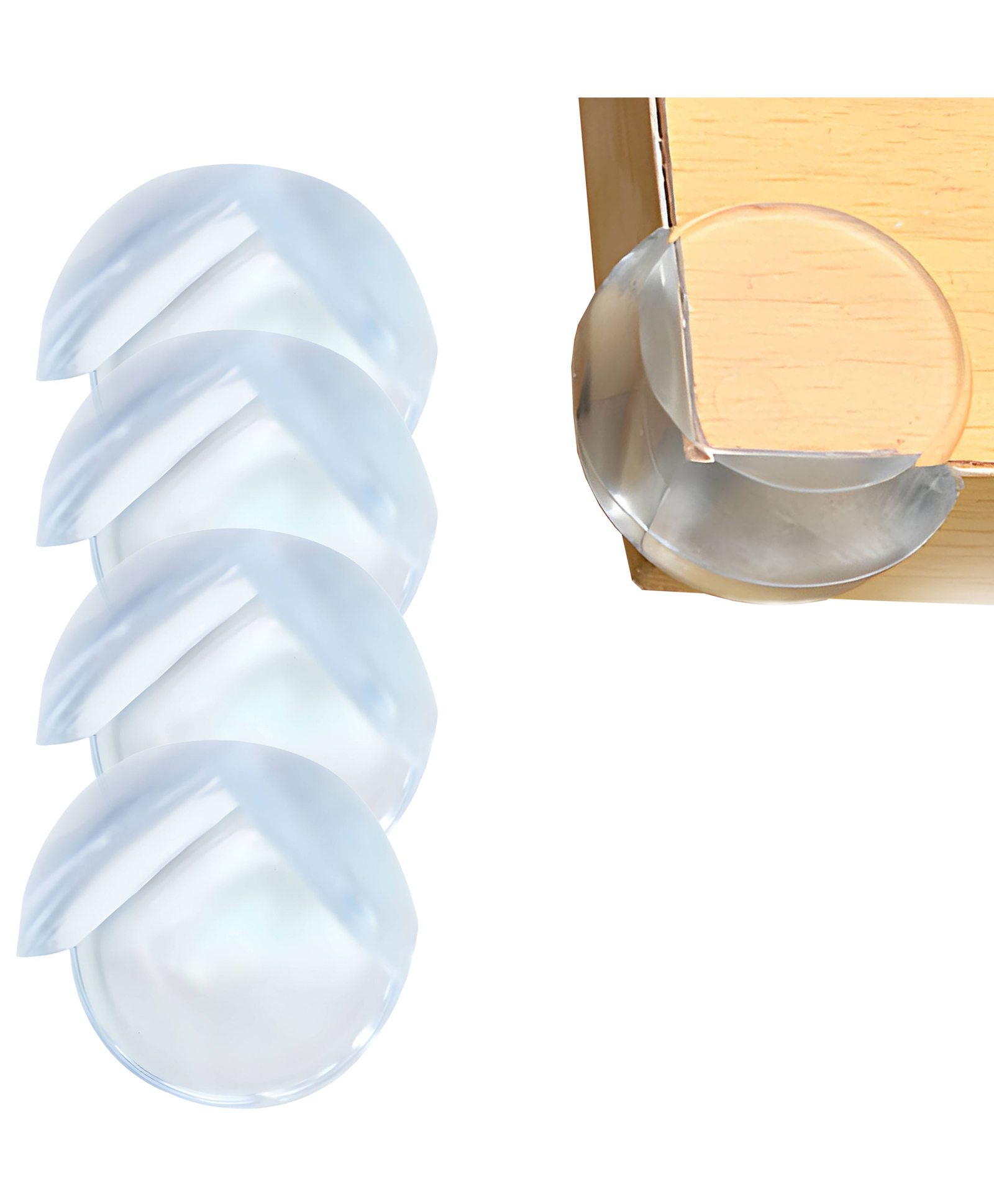 Bembika Round Shaped Baby Safety Corner Protector Pack of 4 - White-picture-40