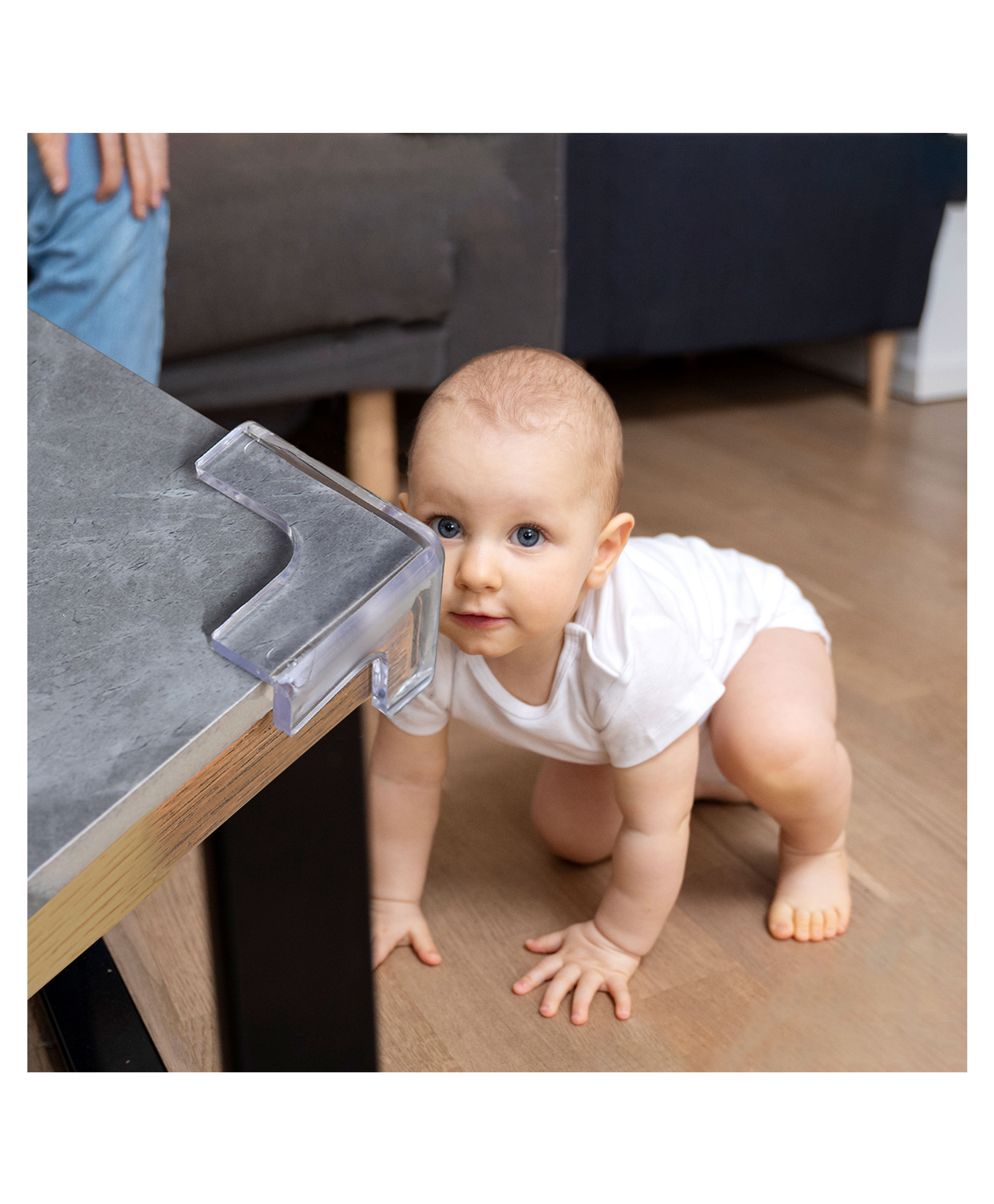 Bembika T Shaped Baby Safety Corner Protector Pack of 4 - White-image-23