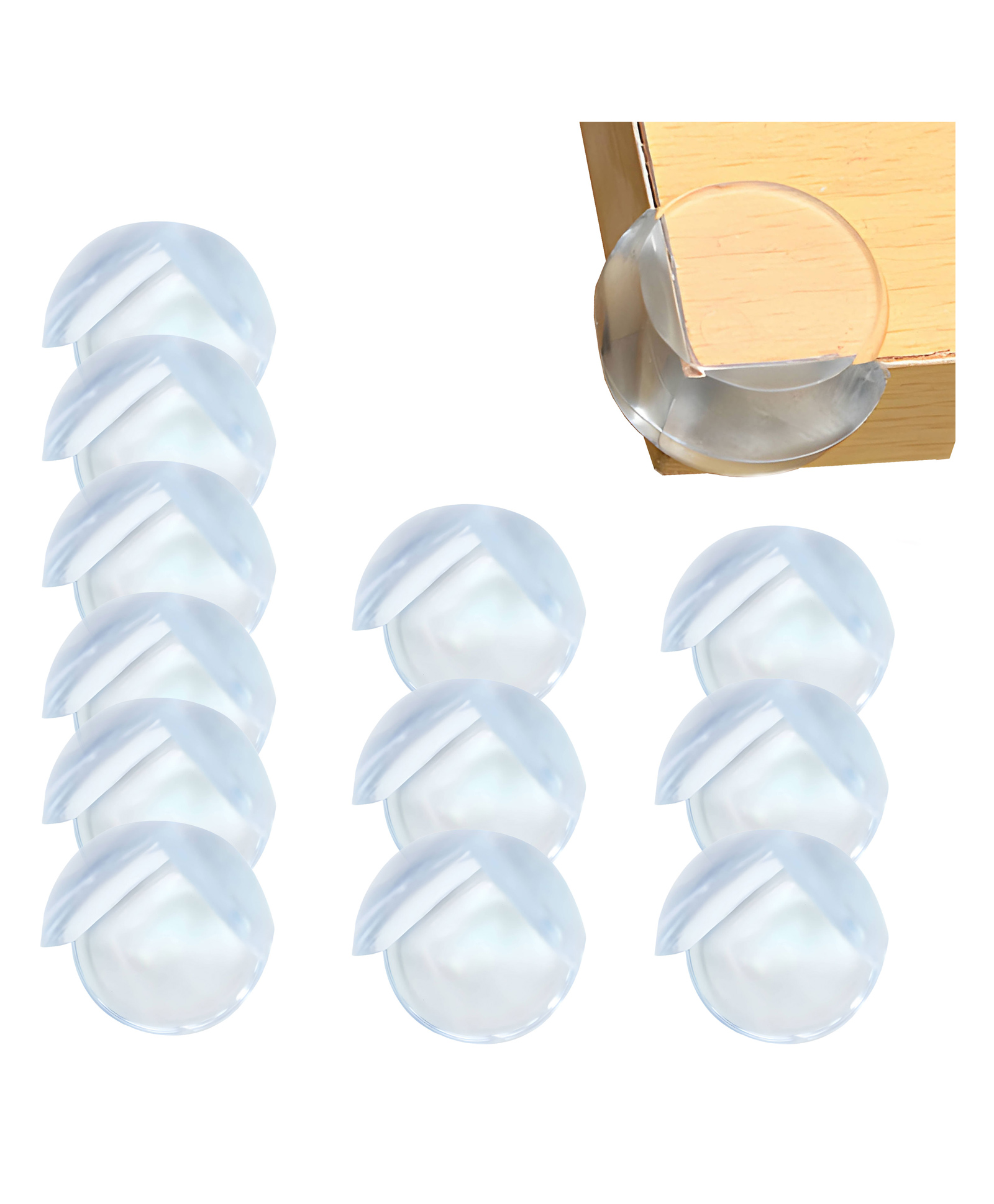 Bembika Round Shaped Baby Safety Corner Protector Pack of 12 - White-image-43