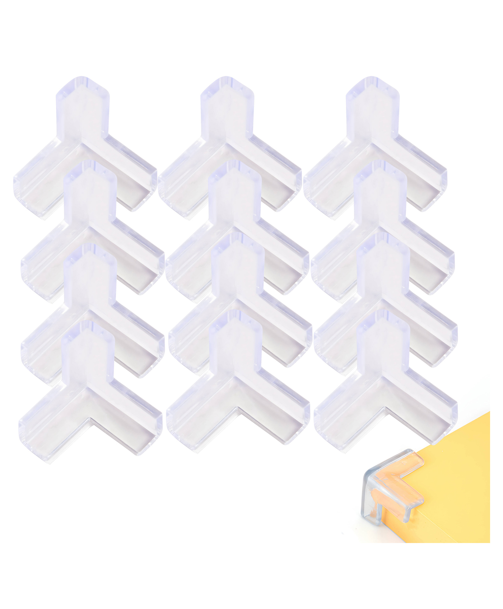 Bembika T Shaped Baby Safety Corner Protector Pack of 12 - White-image-22