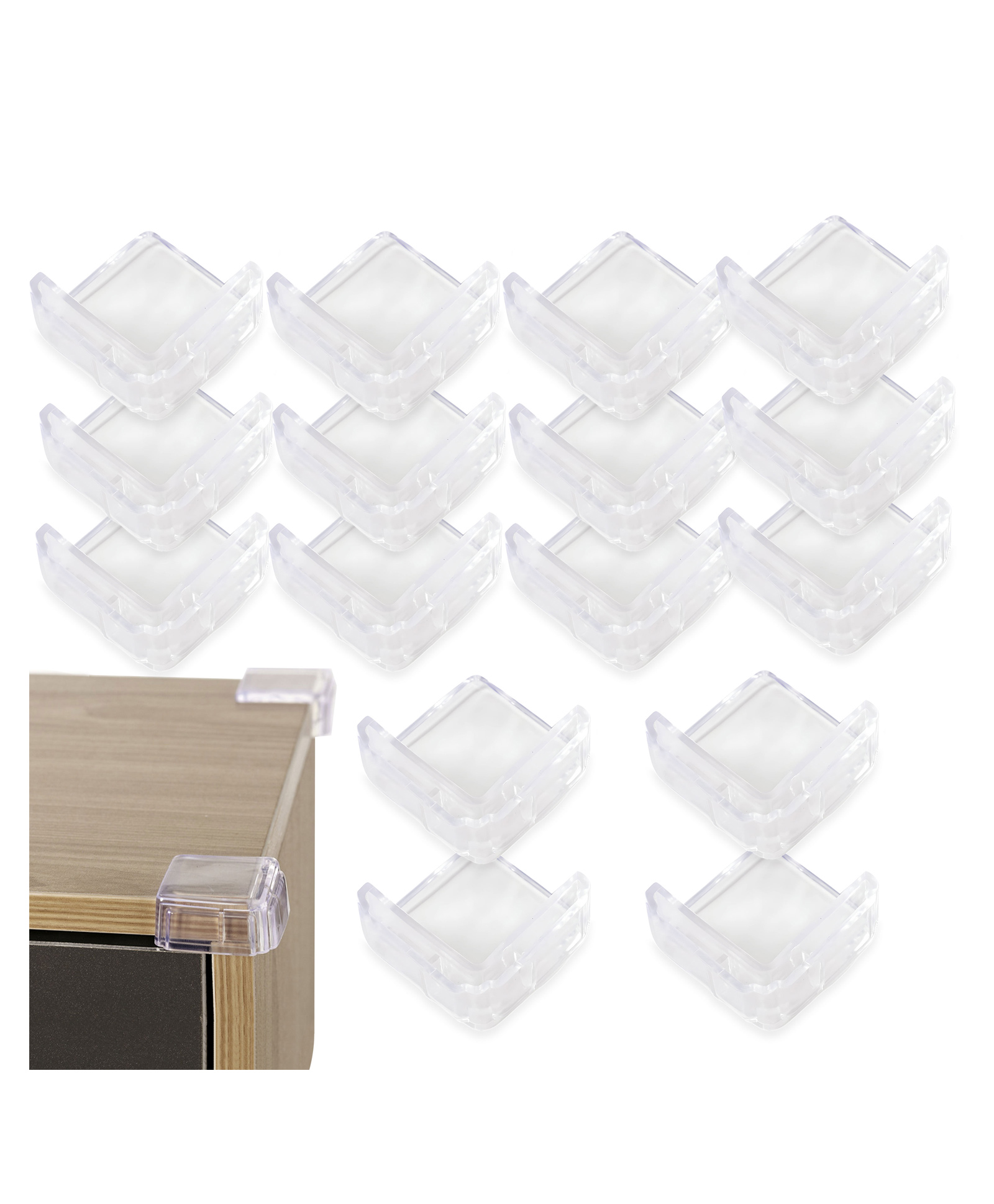 Bembika L Shaped Baby Safety Corner Protector Pack of 16 - White-picture-25