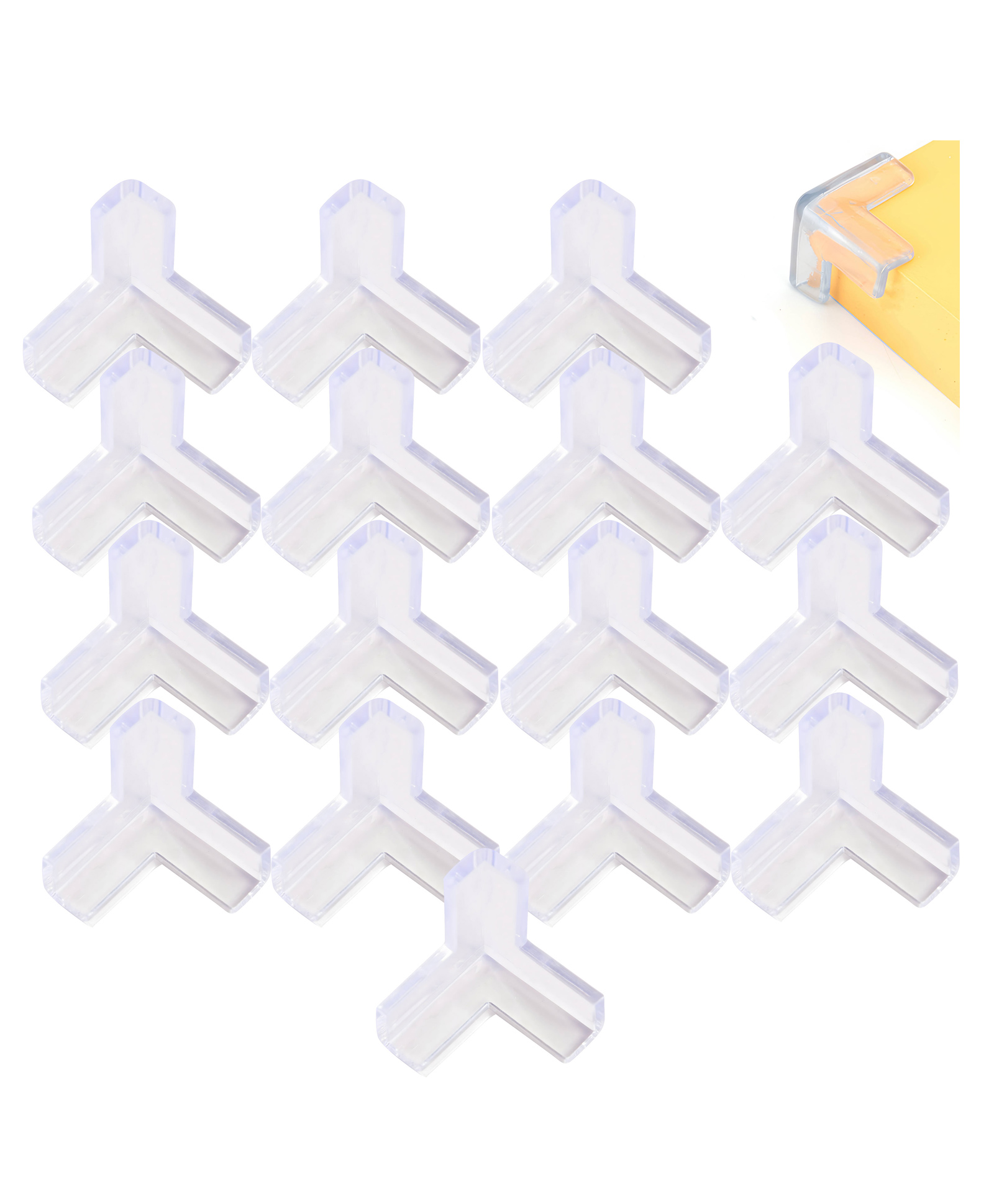 Bembika T Shaped Baby Safety Corner Protector Pack of 16 - White-image-21