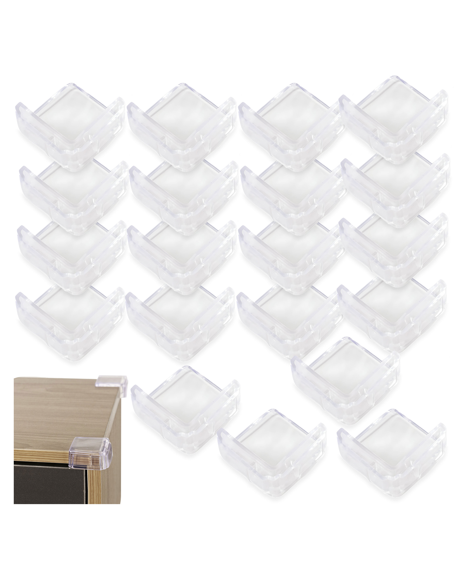 Bembika Baby Safety Corner Protector Edge & Corner Guards L-Shaped L Square 20 Pieces - White-picture-17