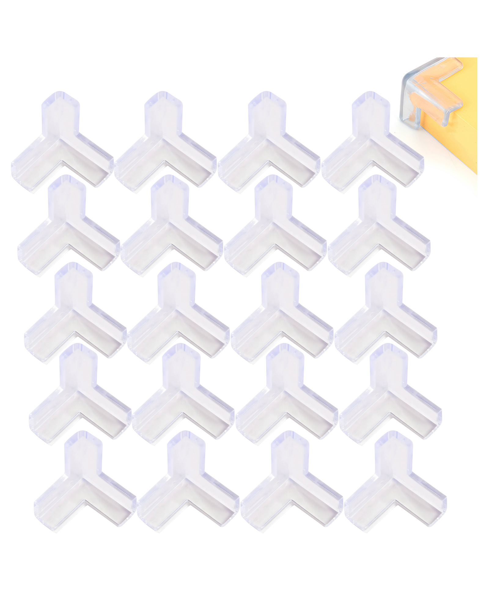 Bembika Baby Safety Corner Protector Edge & Corner Guards T-Shaped 20 Pieces T-Shape - White-picture-19