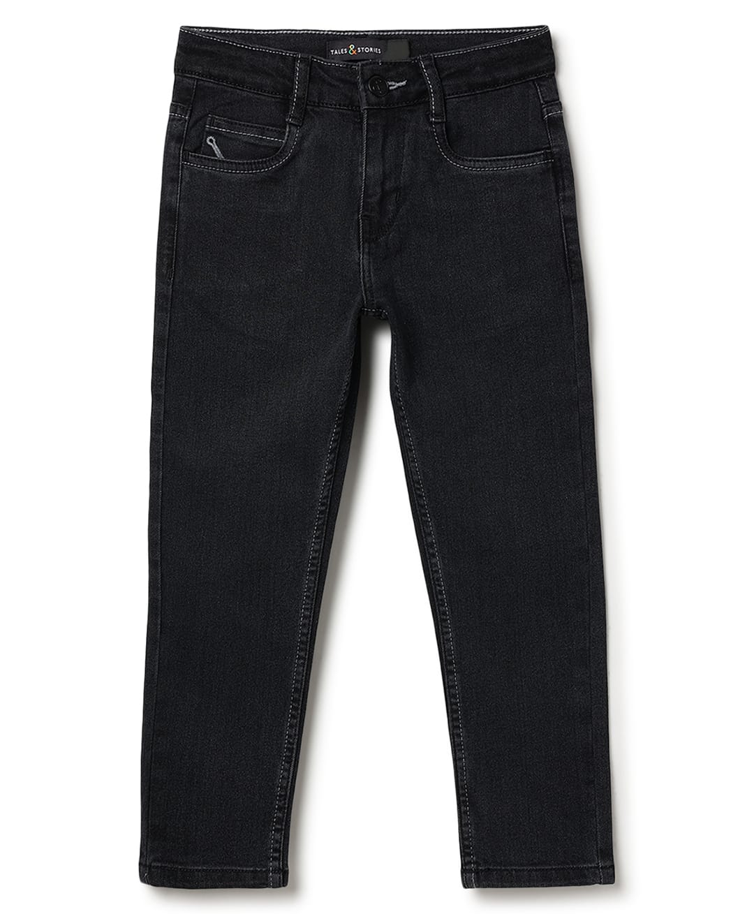Tales & Stories Lycra Slim Fit Solid Jeans - Dark Grey-picture-19