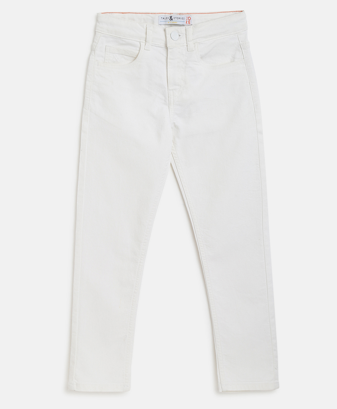 Tales & Stories   Lycra Slim Fit Solid Jeans - White-image-38