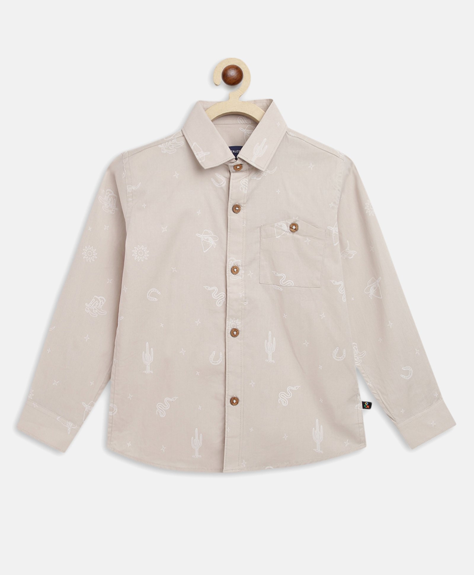 Tales & Stories Full Sleeves Printed Shirt - Beige-picture-30