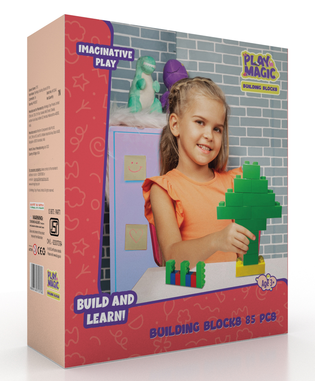 PlayMagic Building Blocks Multicolour - 85 Pieces-image-0