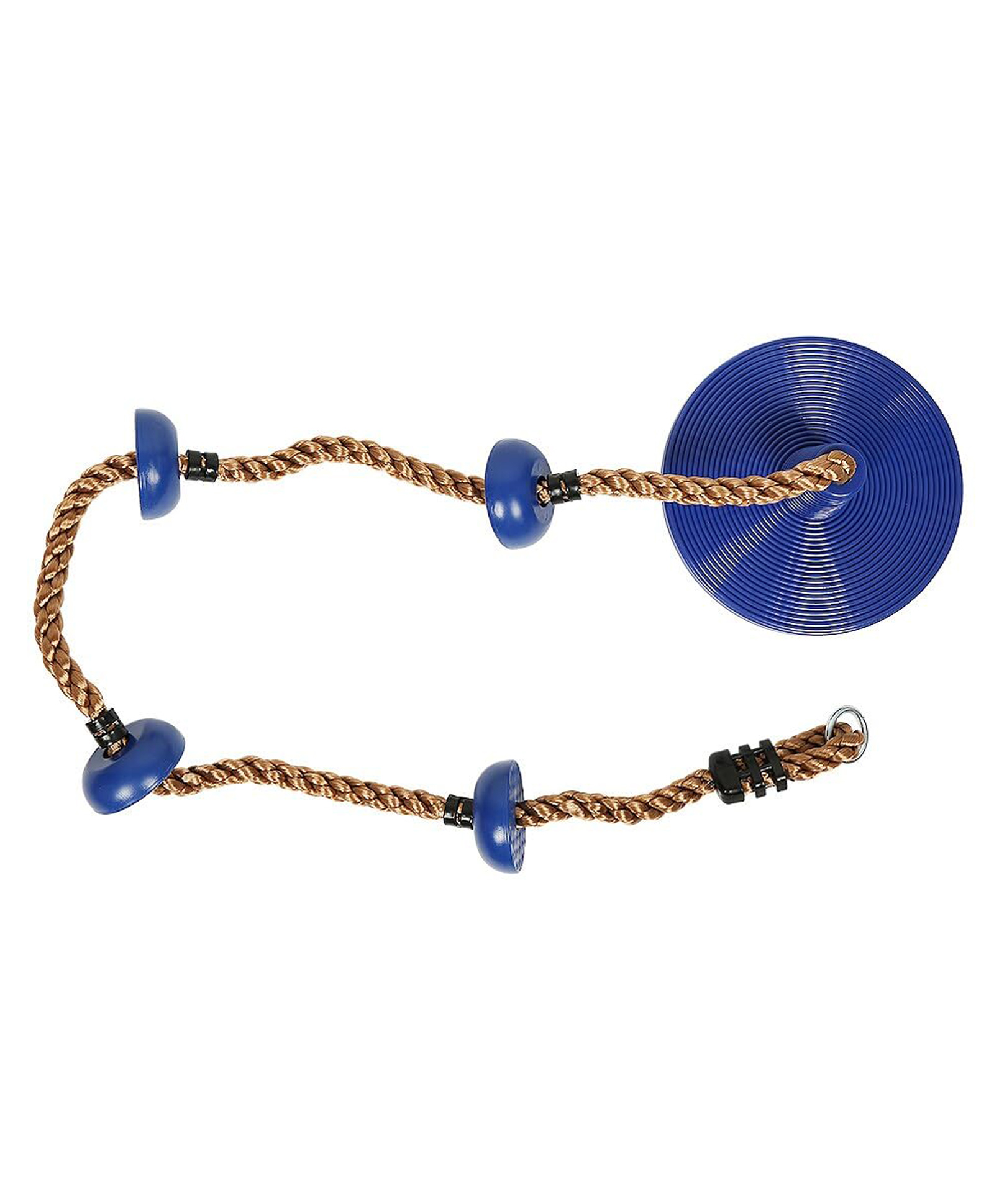 REZNOR Platforms Disc Tree Swing Seat and Climbing Knot Rope with Carabiner Hook - Blue-image-19