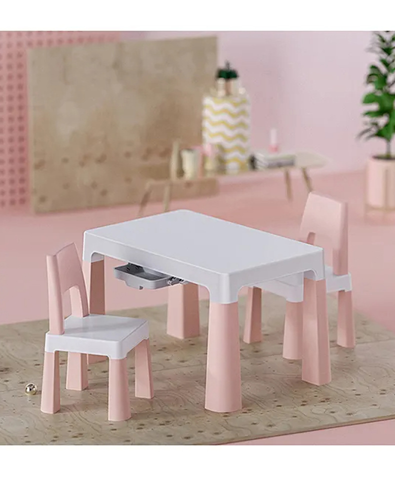 fab n funky Multifunctional Kids Table Chair Child Dining Table And Chairs Plastic - Pink-picture-37