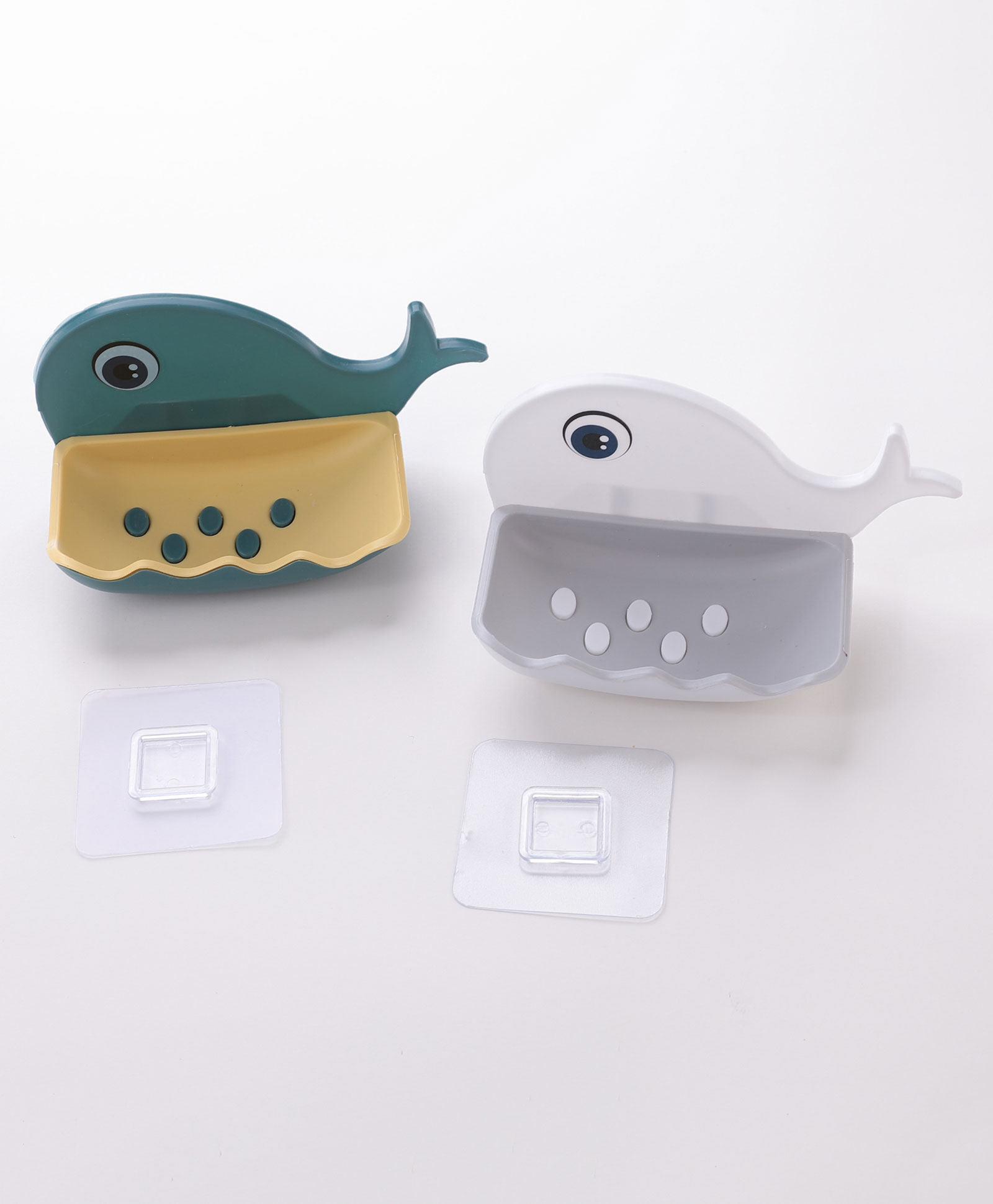 Whale Shaped Soap Holder Pack Of 2 - White & Navy Blue-image-34