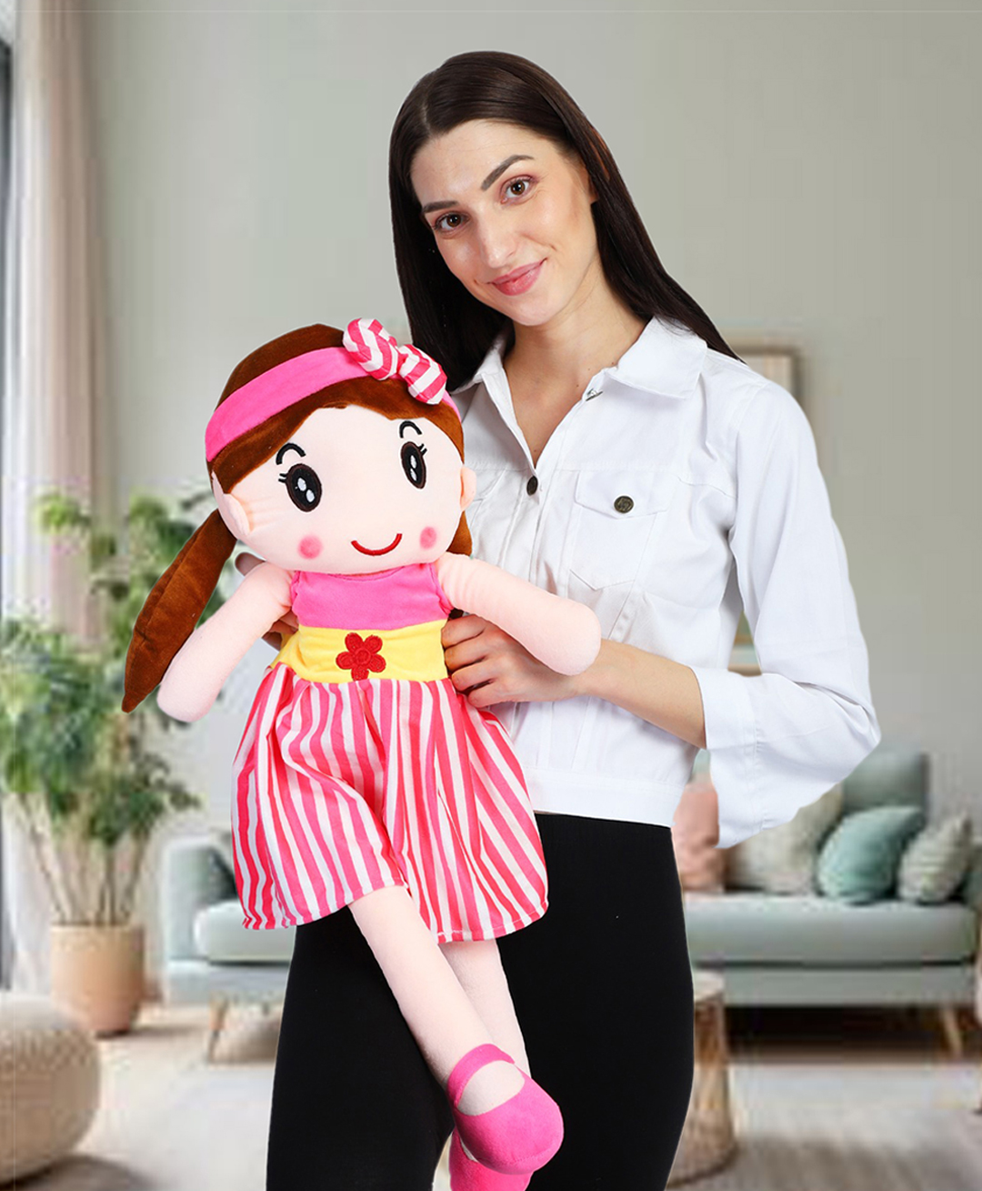 Besties Plush Super Soft Huggable Cute Doll Pink - Height 60 cm-image-9