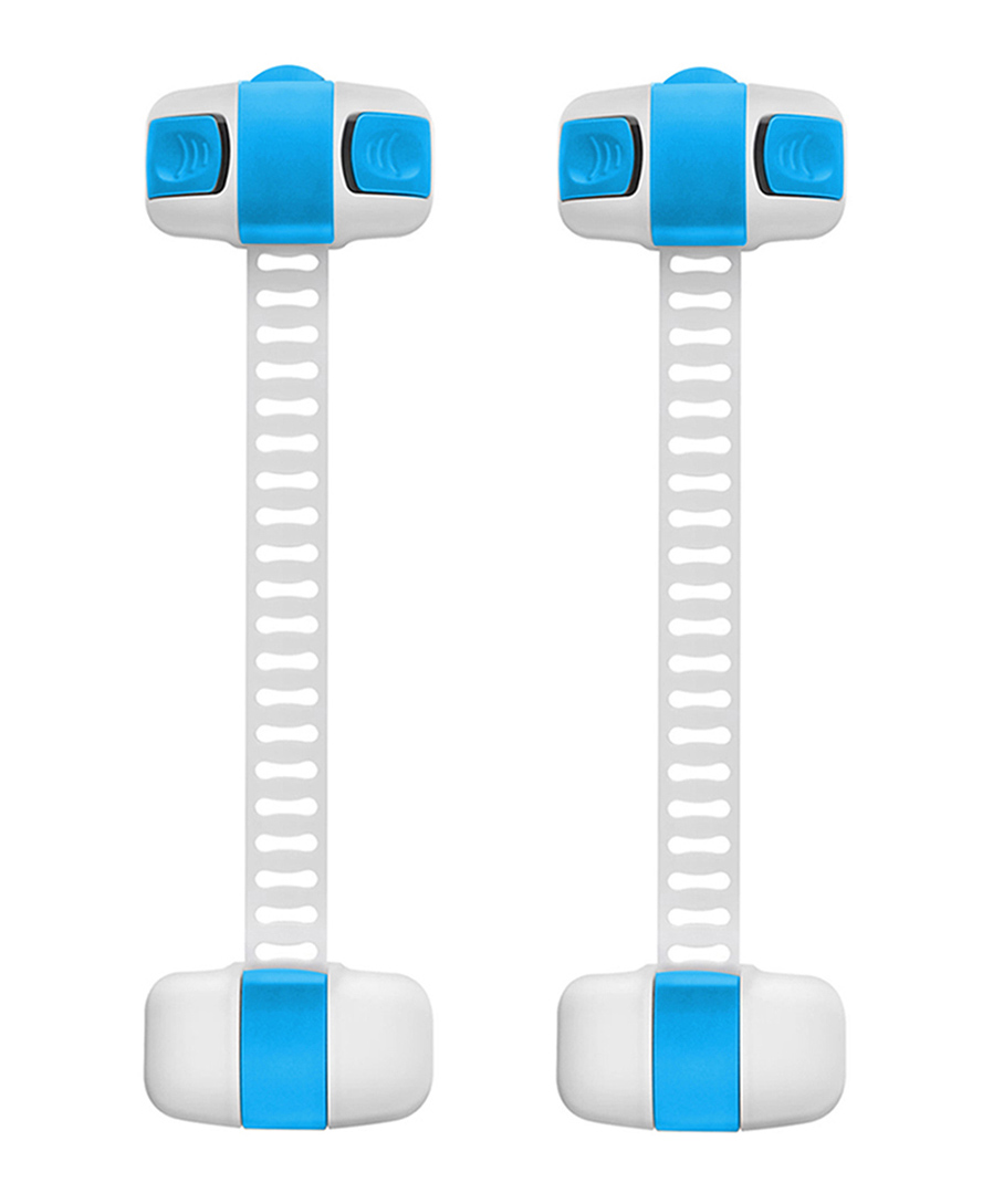 Safe-O-Kid 2 Child Safety Locks / Latches for Baby Proofing, Multipurpose, Easily Adjustable & High Quality Large Size White & Blue Pack of 2-picture-41