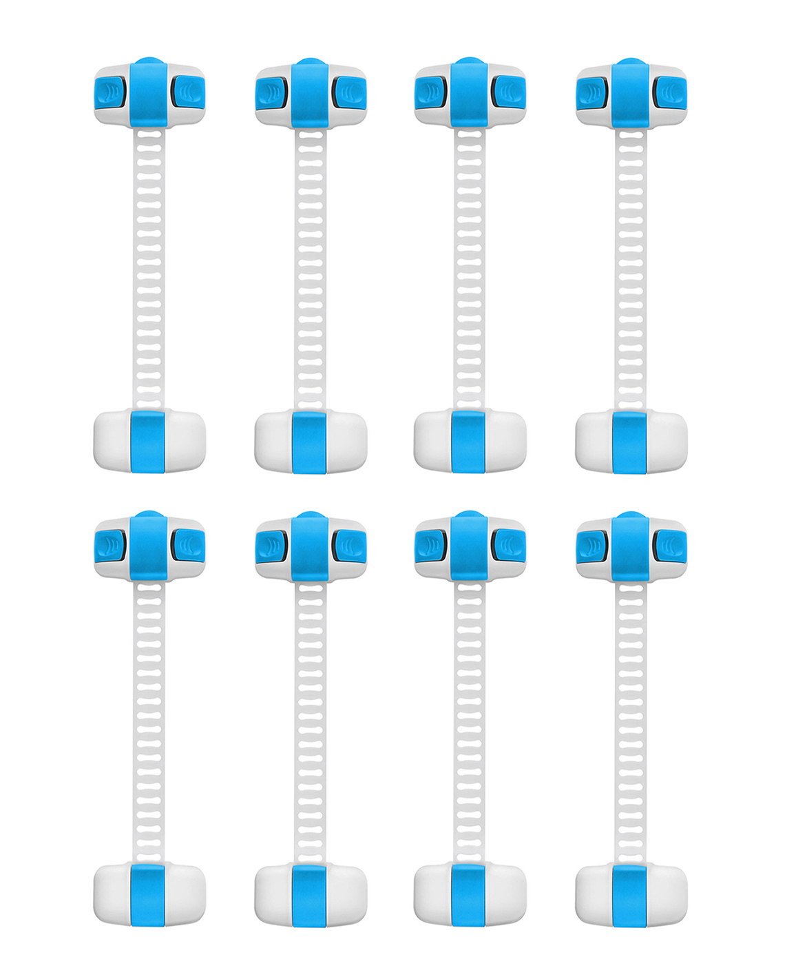 Safe-O-Kid Adjustable Large Multi-Purpose Child Safety Lock Pack Of 8 - White Blue-picture-48