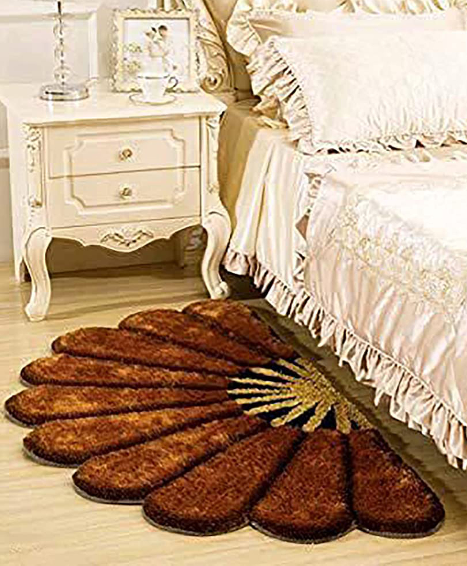JARS Collections Microfibre Anti Skid Half Sunflower Shape Floor Door Mat - Multicolor-picture-33