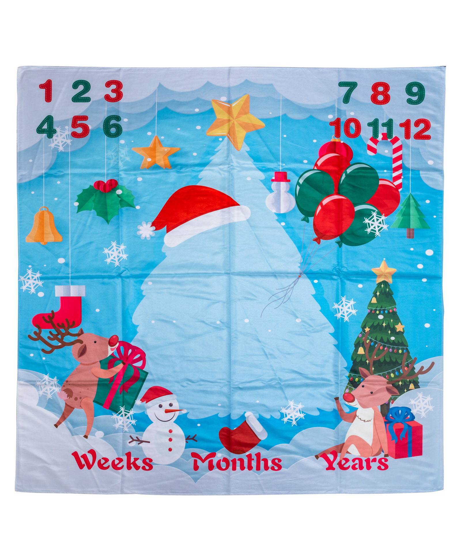 Adore Memories! Baby Milestone Bedsheet for Photoshoot with Props - Santa-image-46