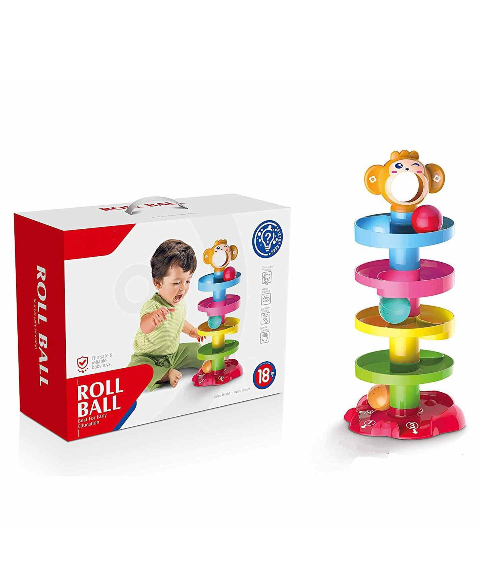 YAMAMA 5 Layer Roll Ball Drop and Roll Swirling Tower For Kids and Toddler  Educational Development Toys  Multicolor-image-6