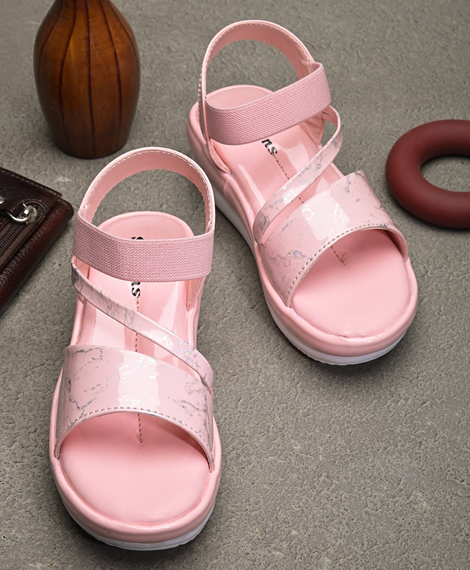 Stefens Graffiti Style Splashed Strappy Sandals - Pink-picture-23