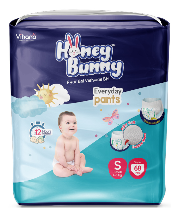 Honey Bunny Small Everyday Baby Pants Diapers  (68 Pcs)-image-45