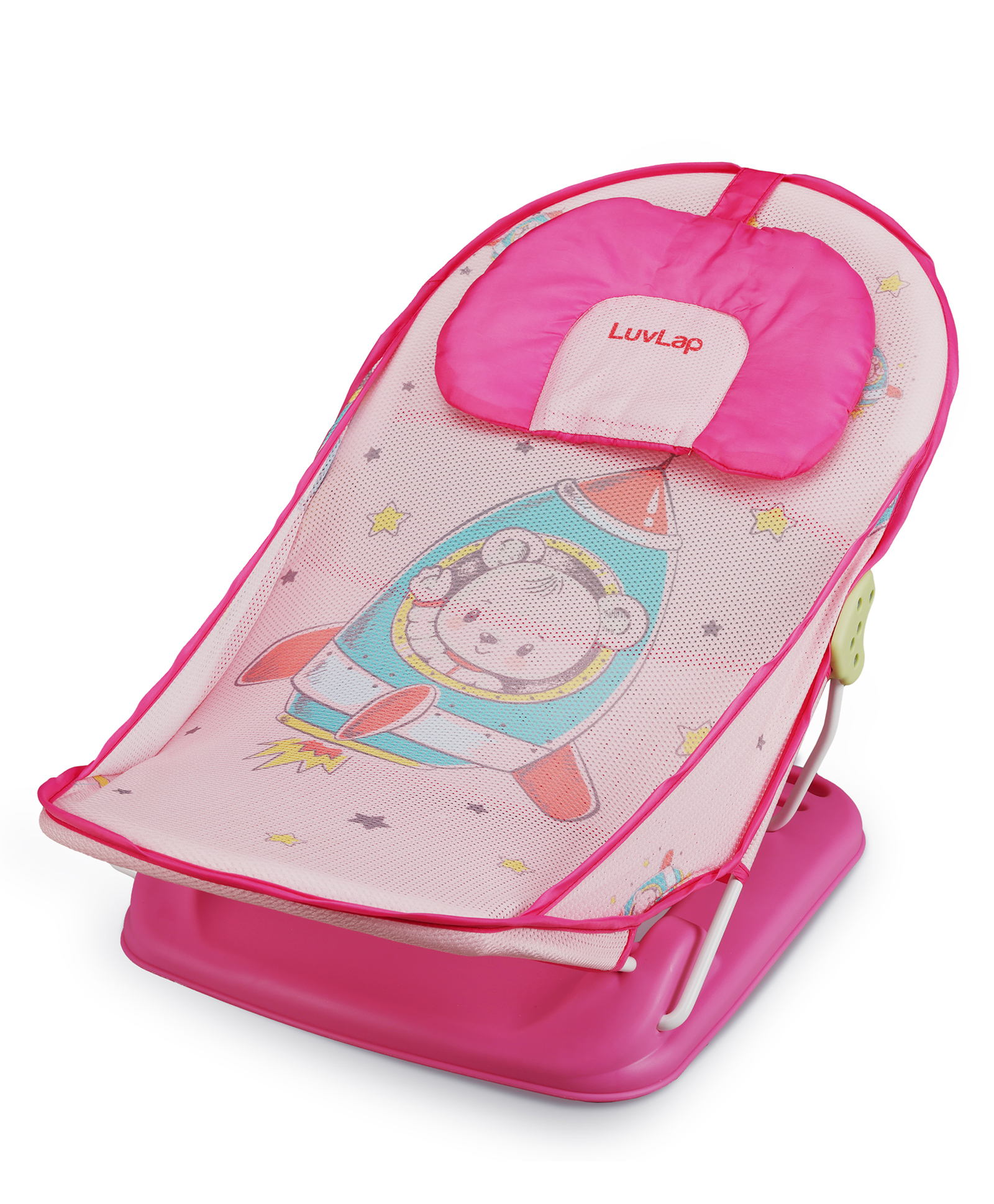 luvlap Luv Lap Bath Chair with 3 Adjustable Positions & Astronaut Theme- Pink-picture-10