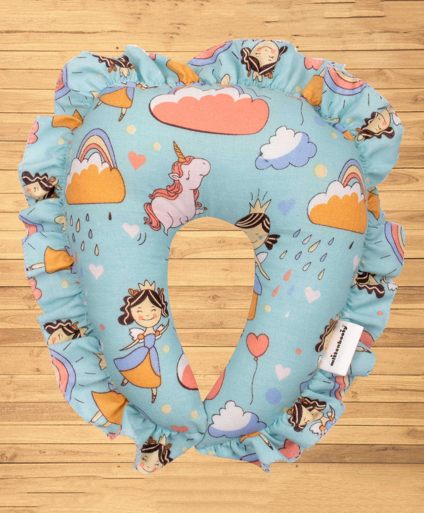 Mittenbooty U shaped Neck Pillow Unicorn Print - Blue-image-5