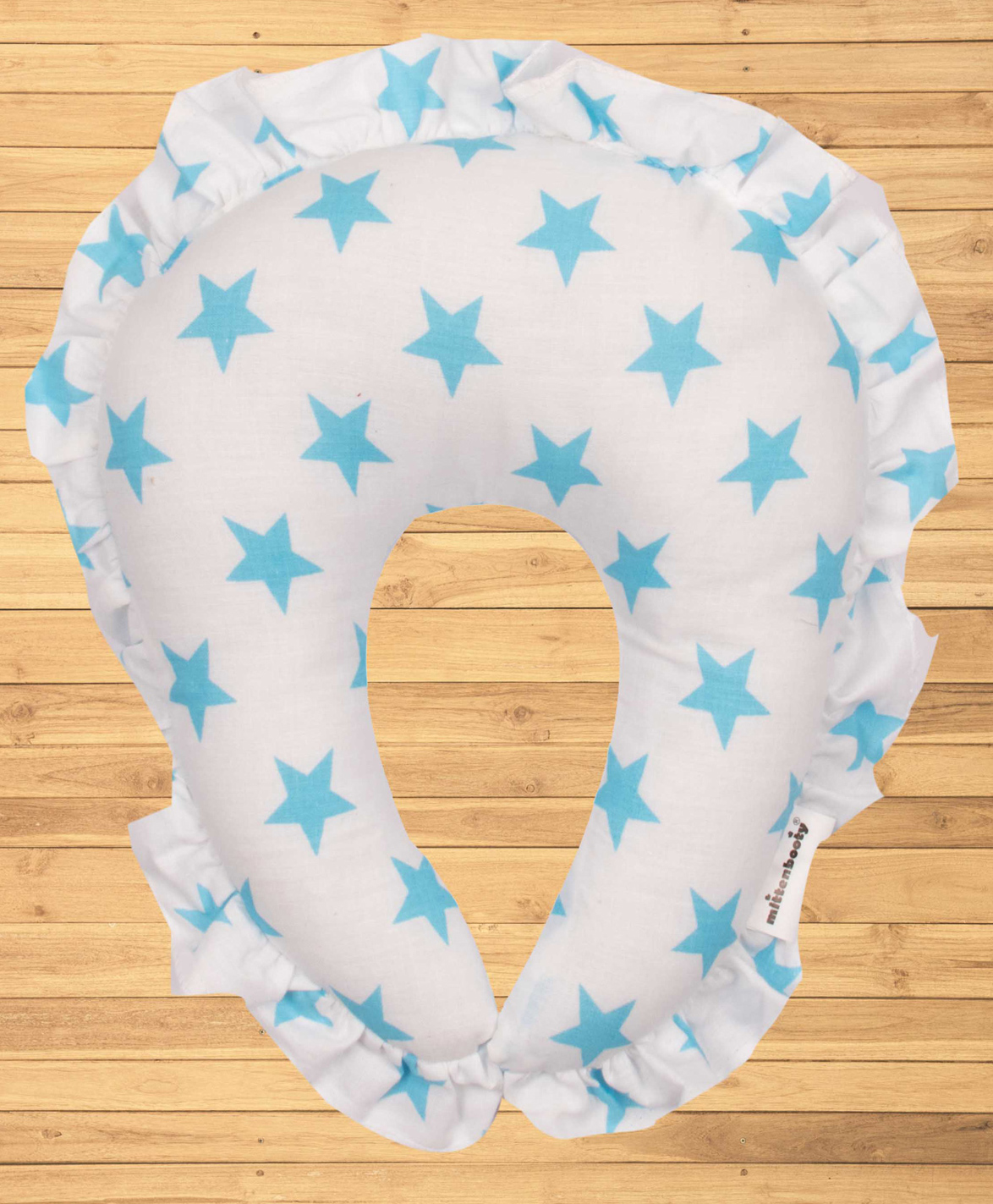 Mittenbooty U shaped neck Pillow in White Star Print - Blue-picture-10