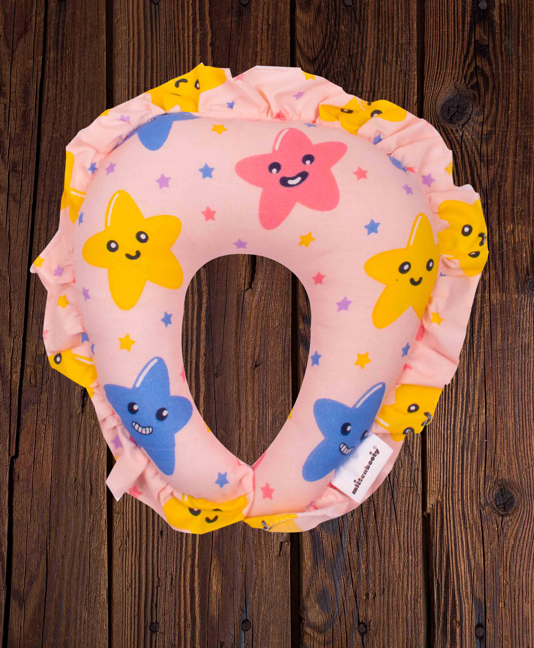 Mittenbooty U shaped neck Pillow in Smiley Star Print -Pink-picture-16