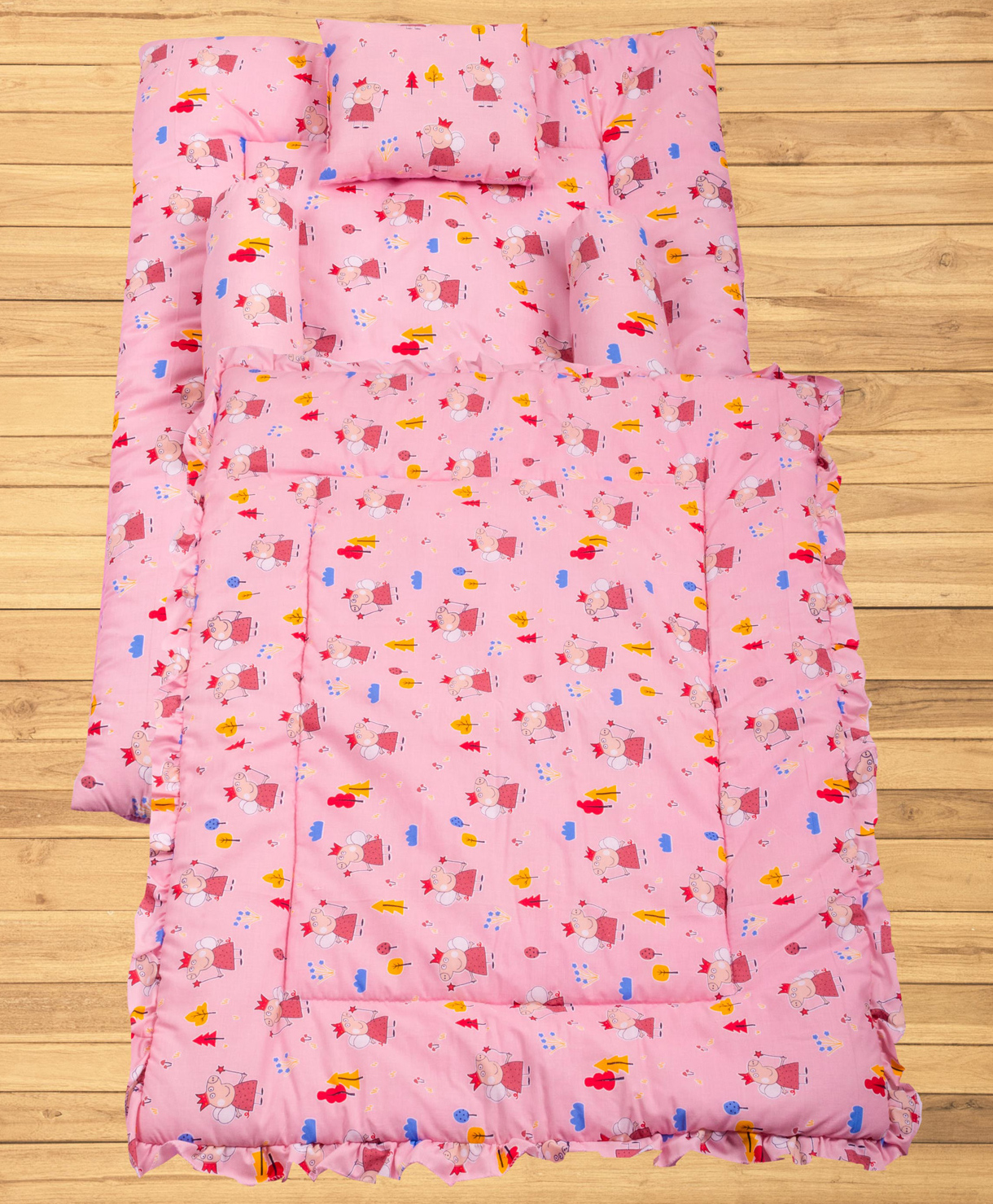 Mittenbooty Baby Quilt Bolster Bed Set Peppa Print-Pink-picture-18