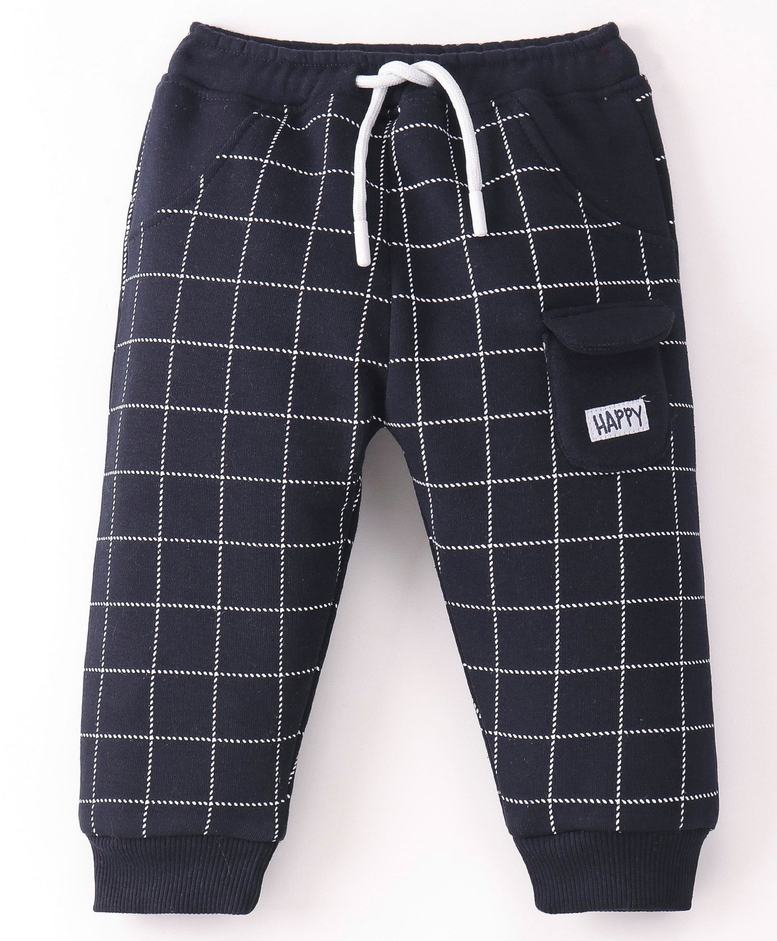 Pepito Fleece & Woolen Full Length Checkered Pant - Navy Blue-picture-13