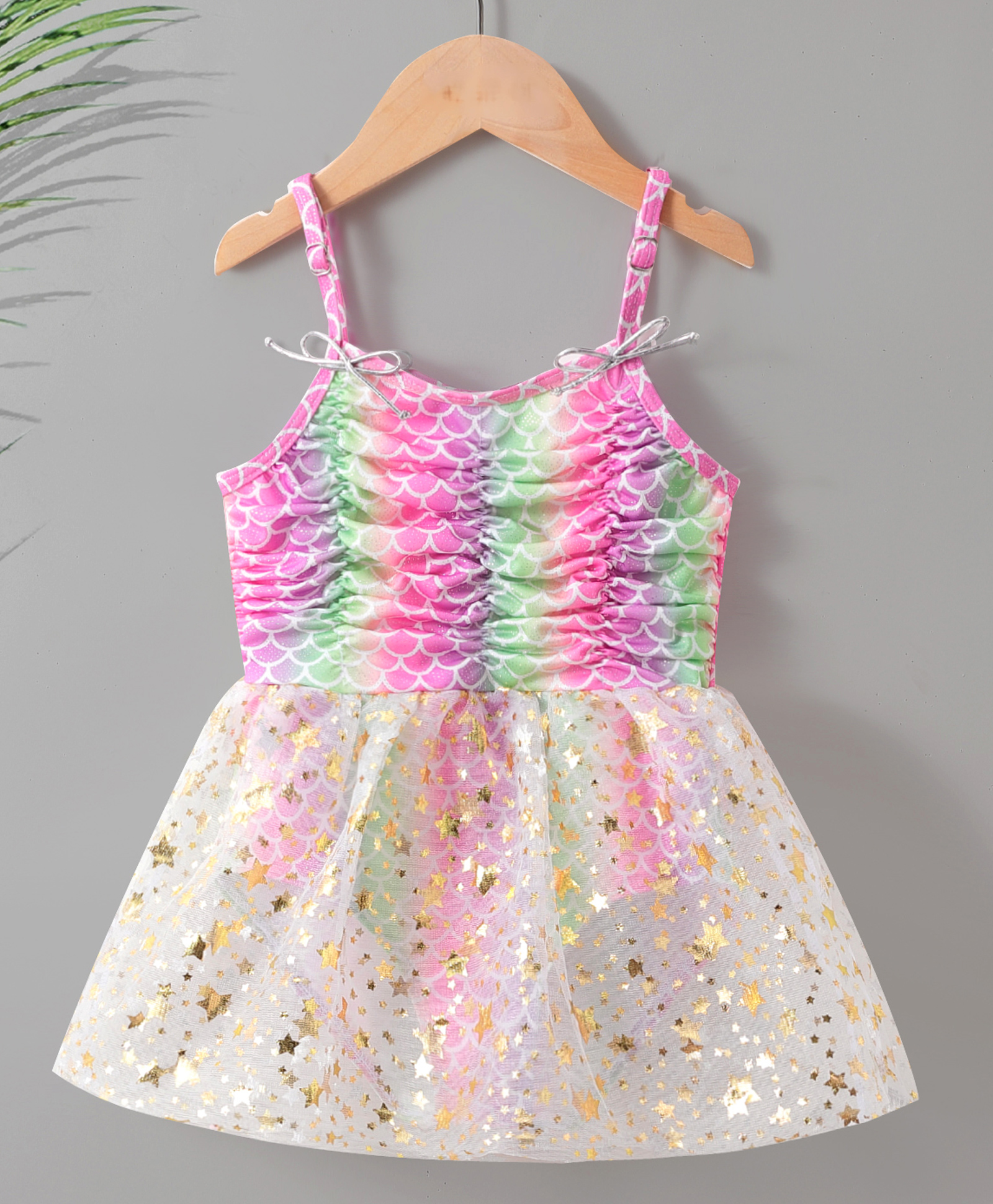 Kookie Kids Sleeveless Frock Style Swim Suit Sequined Design - Pink-image-20