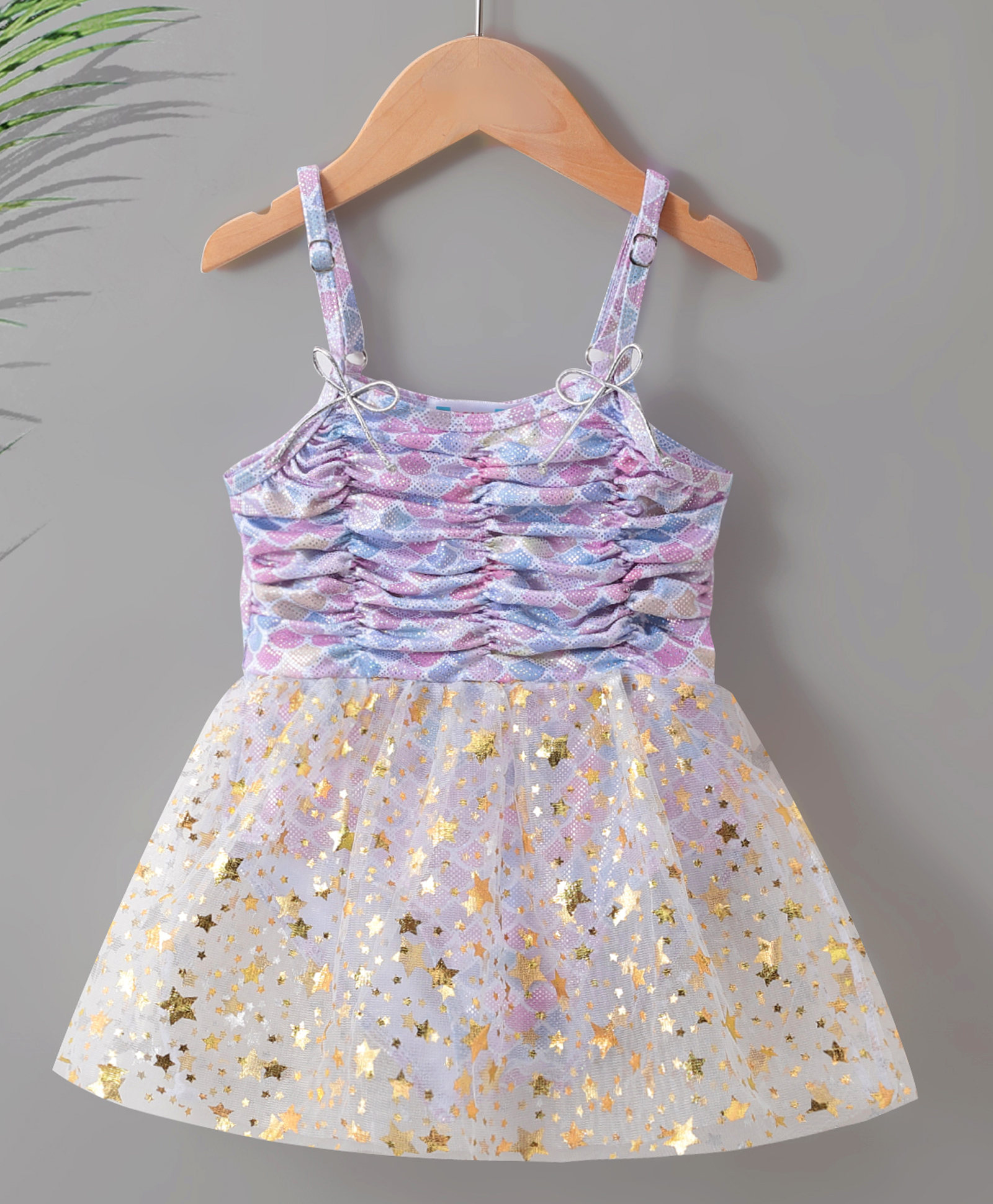 Kookie Kids Sleeveless Frock Style Swim Suit Sequined Design - Purple-image-33