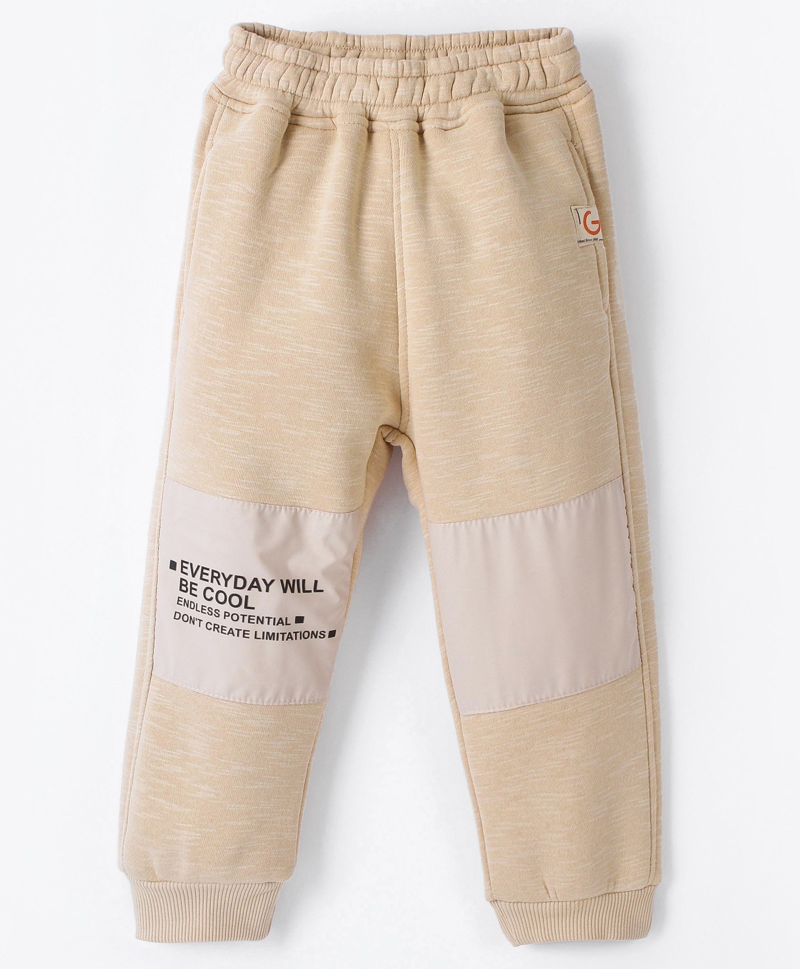 Little Kangaroos Full Length Text Printed Woollen Pant - Beige-picture-27