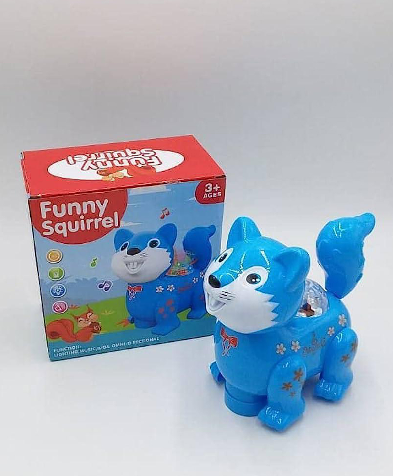 AKN TOYS Funny Squirrel Battery Operated Plastic Toy Lighting Music Toys for Kids (Color May Vary)-image-2