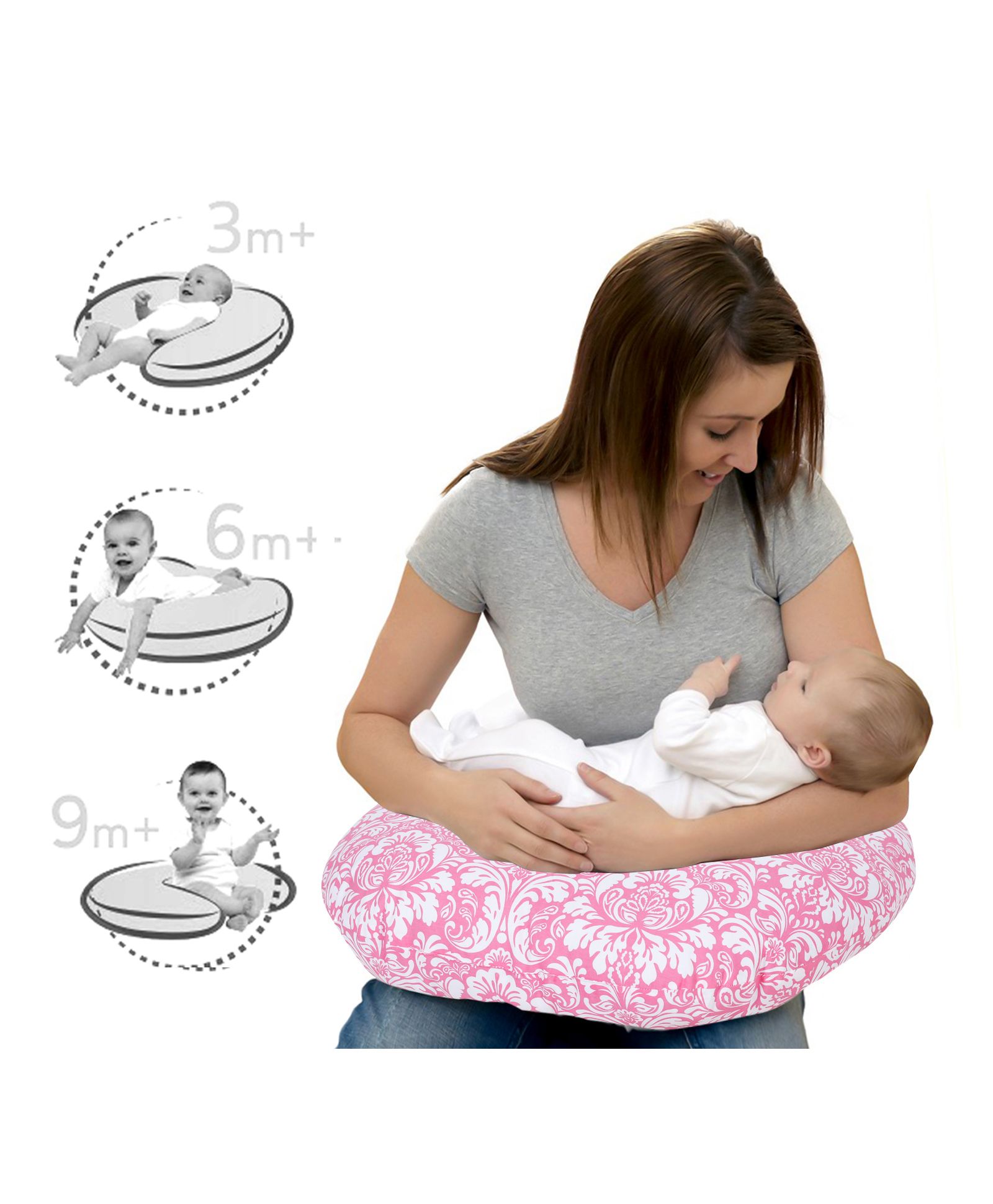 Lulamom Breast Feeding Nursing U Pillow - Pink-picture-23