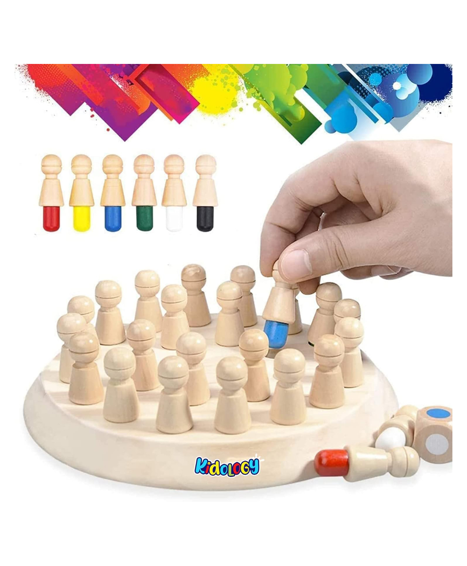Kidology Wooden Memory Match Stick Chess- Multicolor-image-43