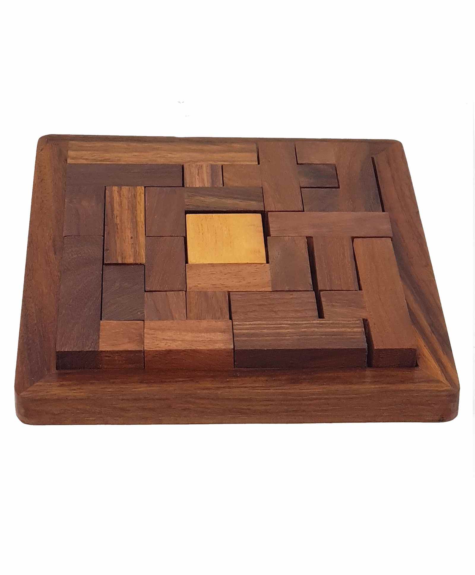 Desi Karigar Handmade Wooden Jigsaw Puzzle - Brown-image-40