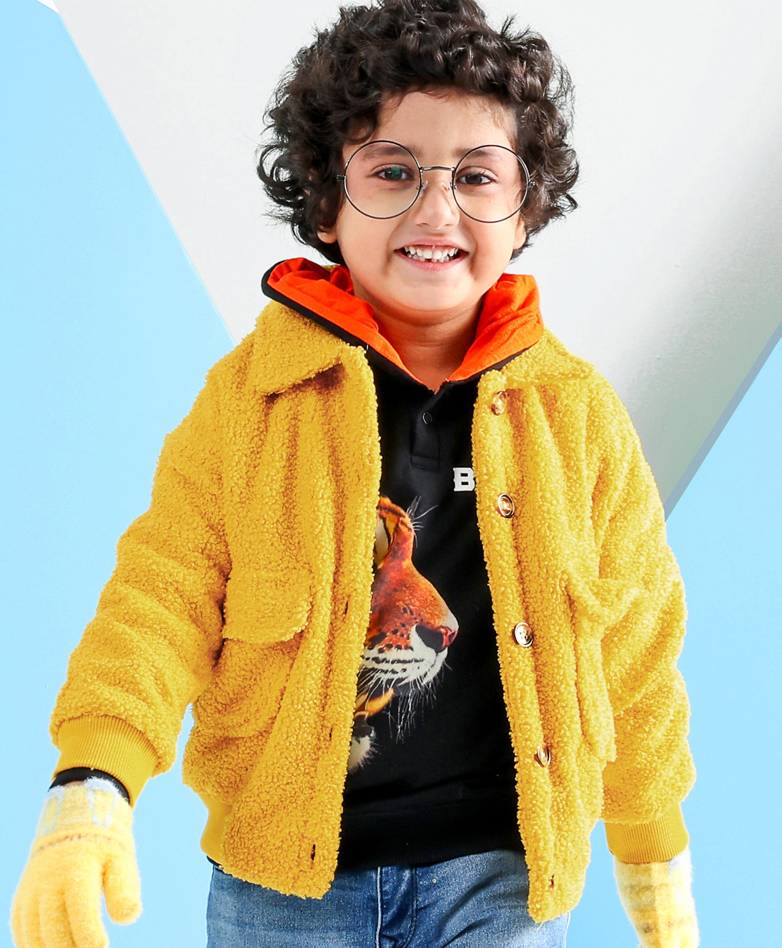Kookie Kids Full Sleeves Sweatjacket Solid Color - Yellow-image-35