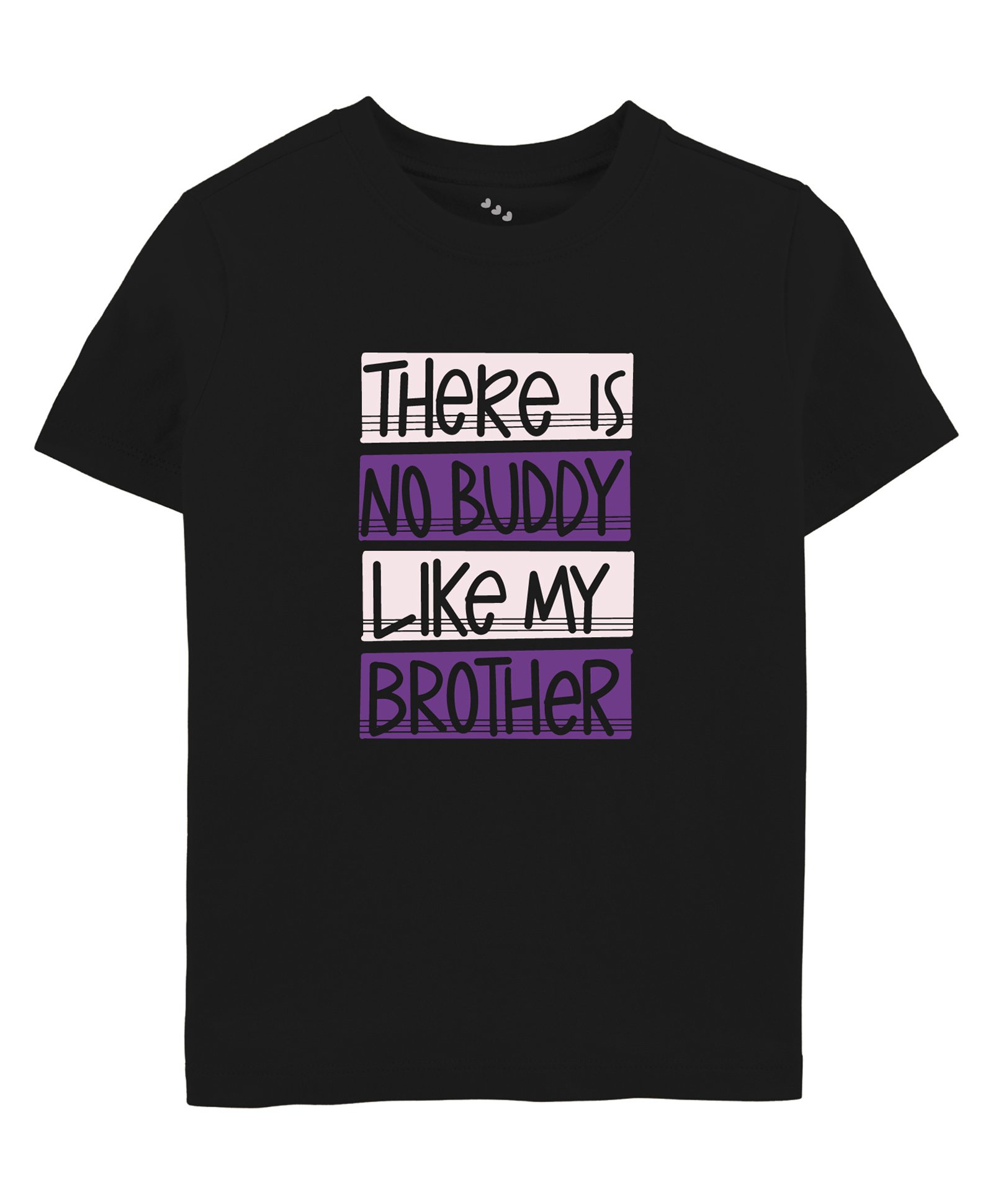Zeezeezoo Half Sleeves Rakhi Theme No Buddy Like My Brother Text Printed  T Shirt - Black-image-39
