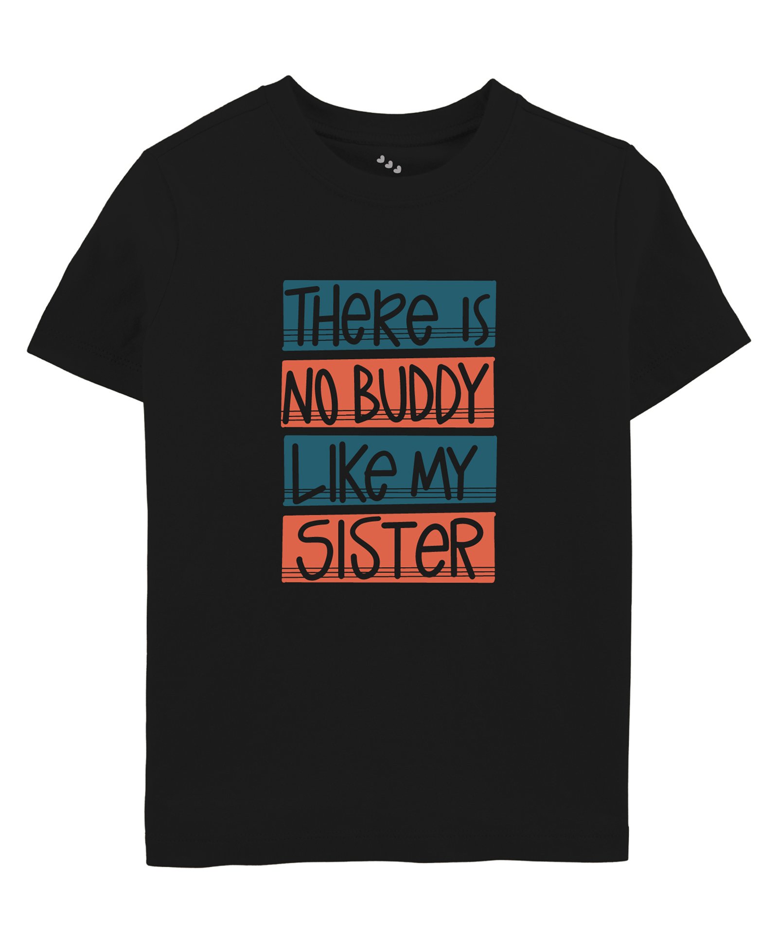 Zeezeezoo  Rakhi Theme Half Sleeves No Buddy Like My Sister Text Printed Kids T Shirt - Black-picture-18