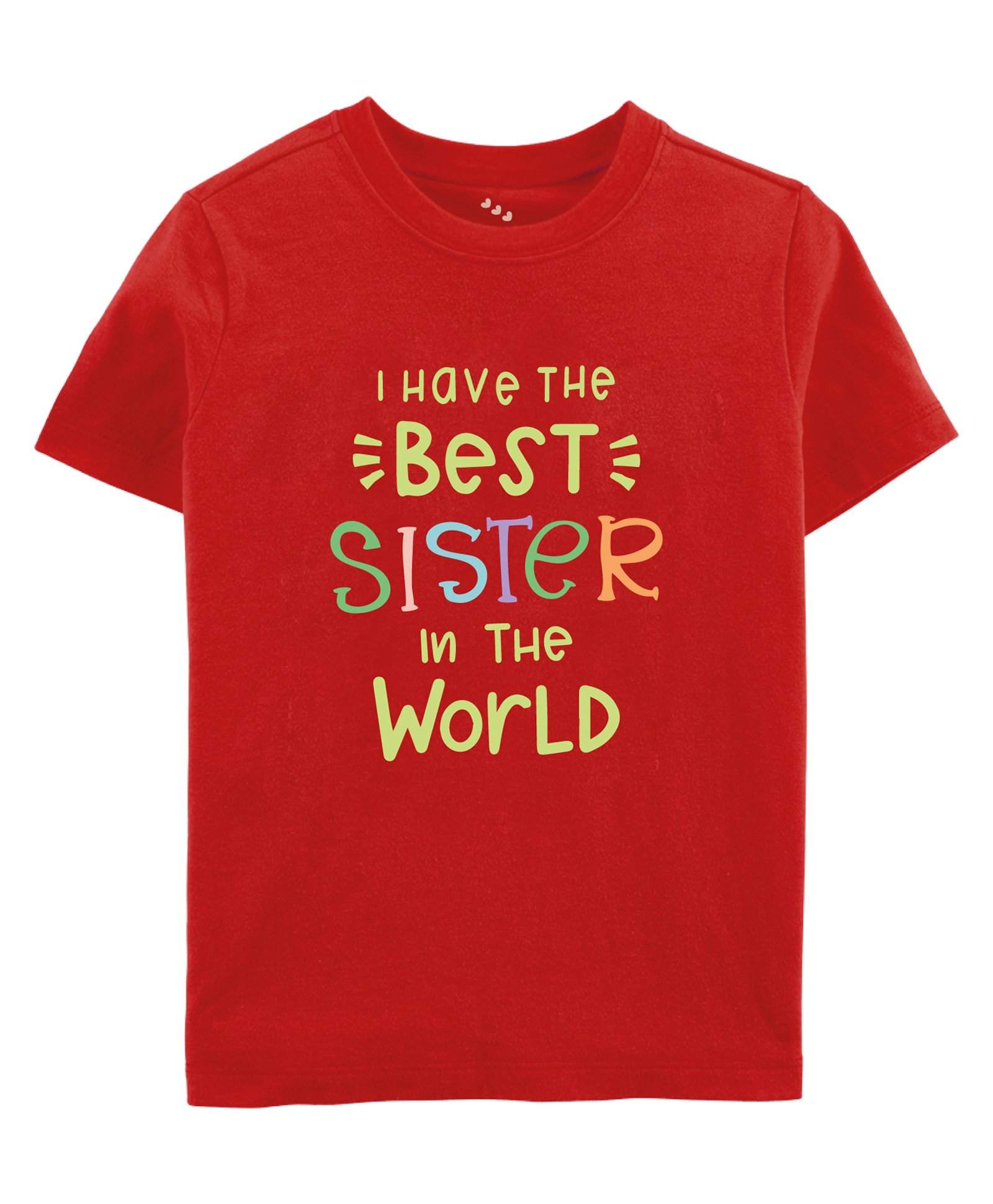 Zeezeezoo Rakhi Theme Half Sleeves I Have The Best Sister In The World Printed Tee - Red-picture-22